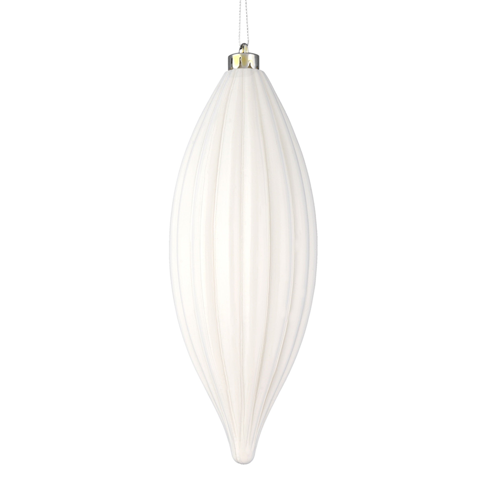 8” White Shiny Line Finial 4/Bag