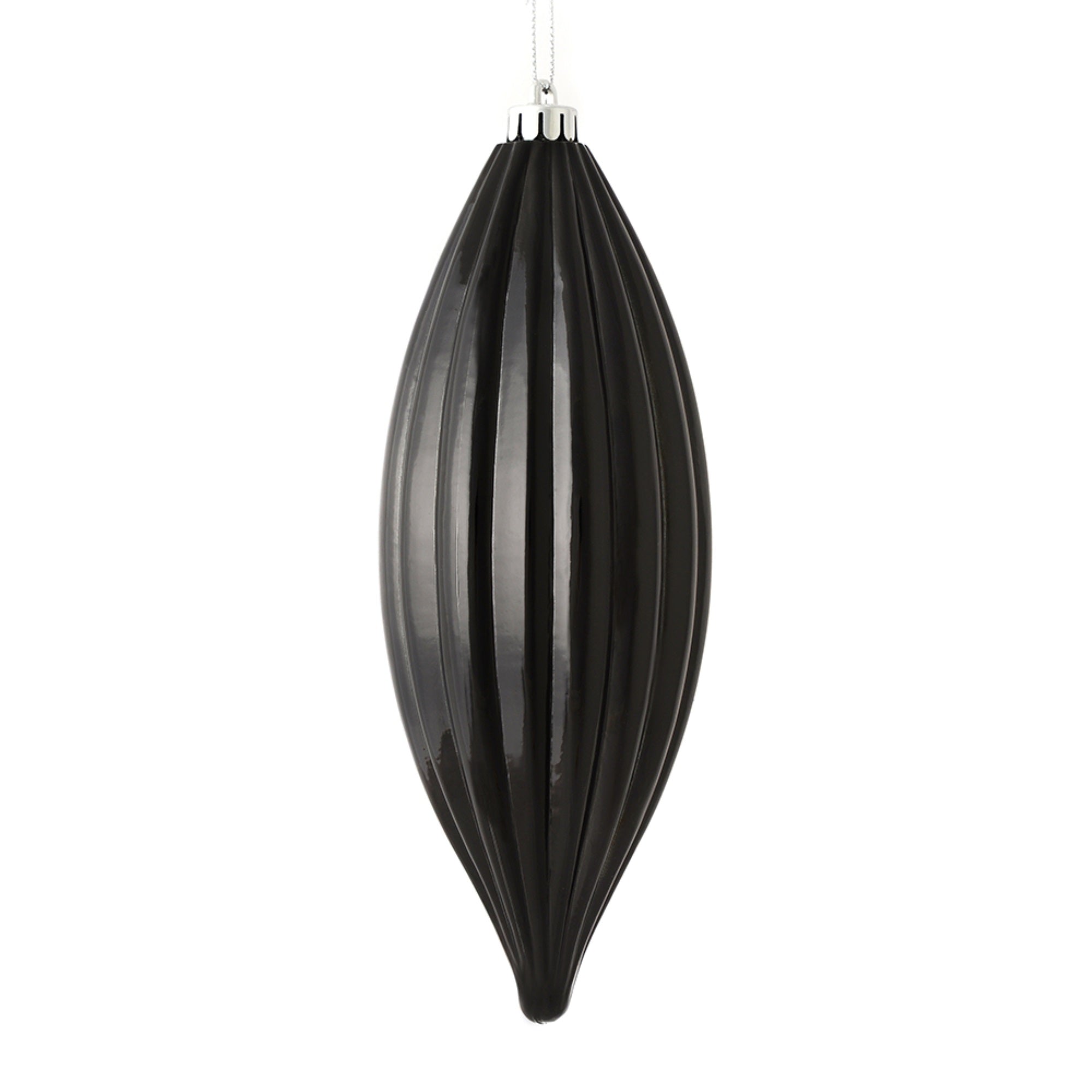 8” Black Shiny Line Finial 4/Bag