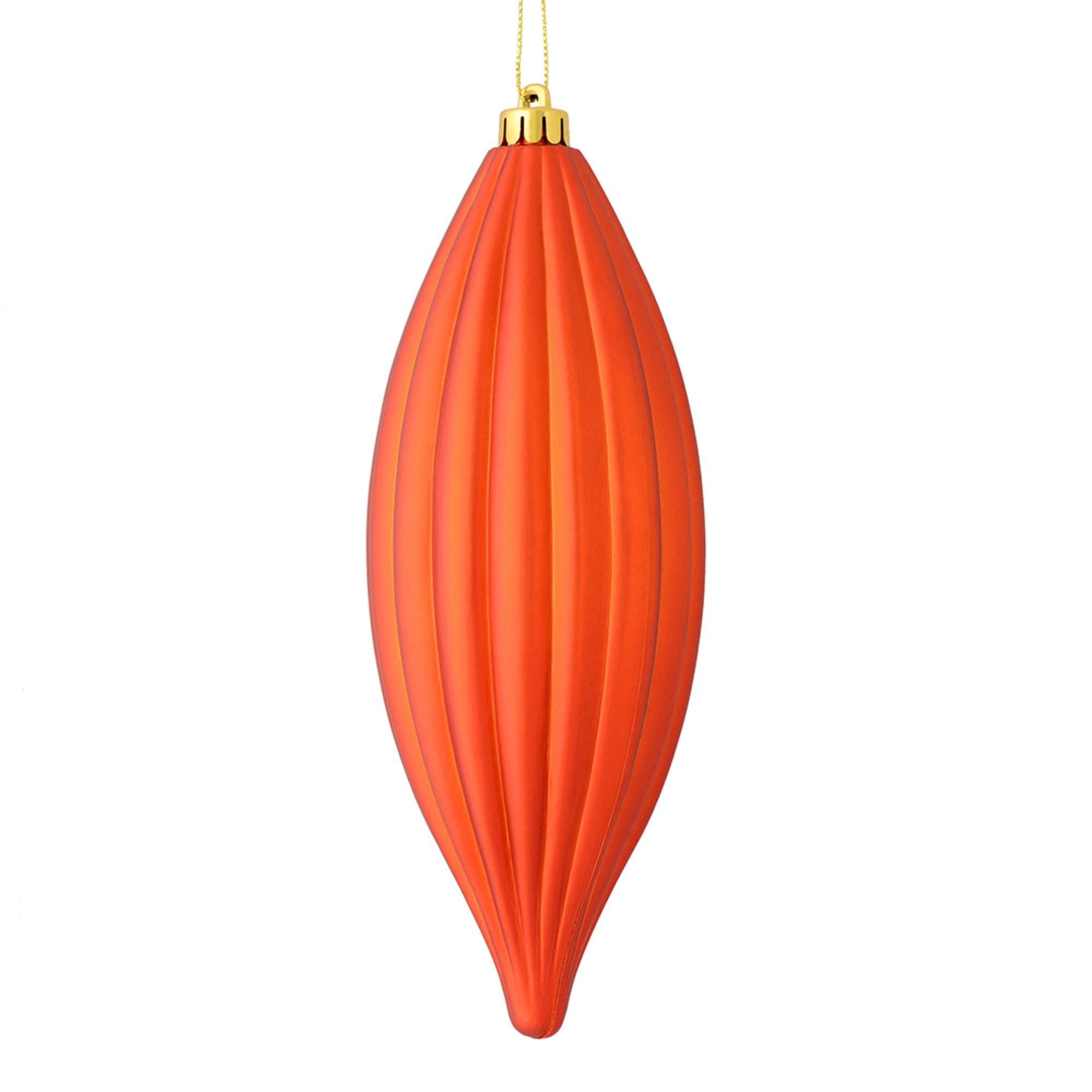 8” Burnish Orange Matte Line Finial 4/Ba