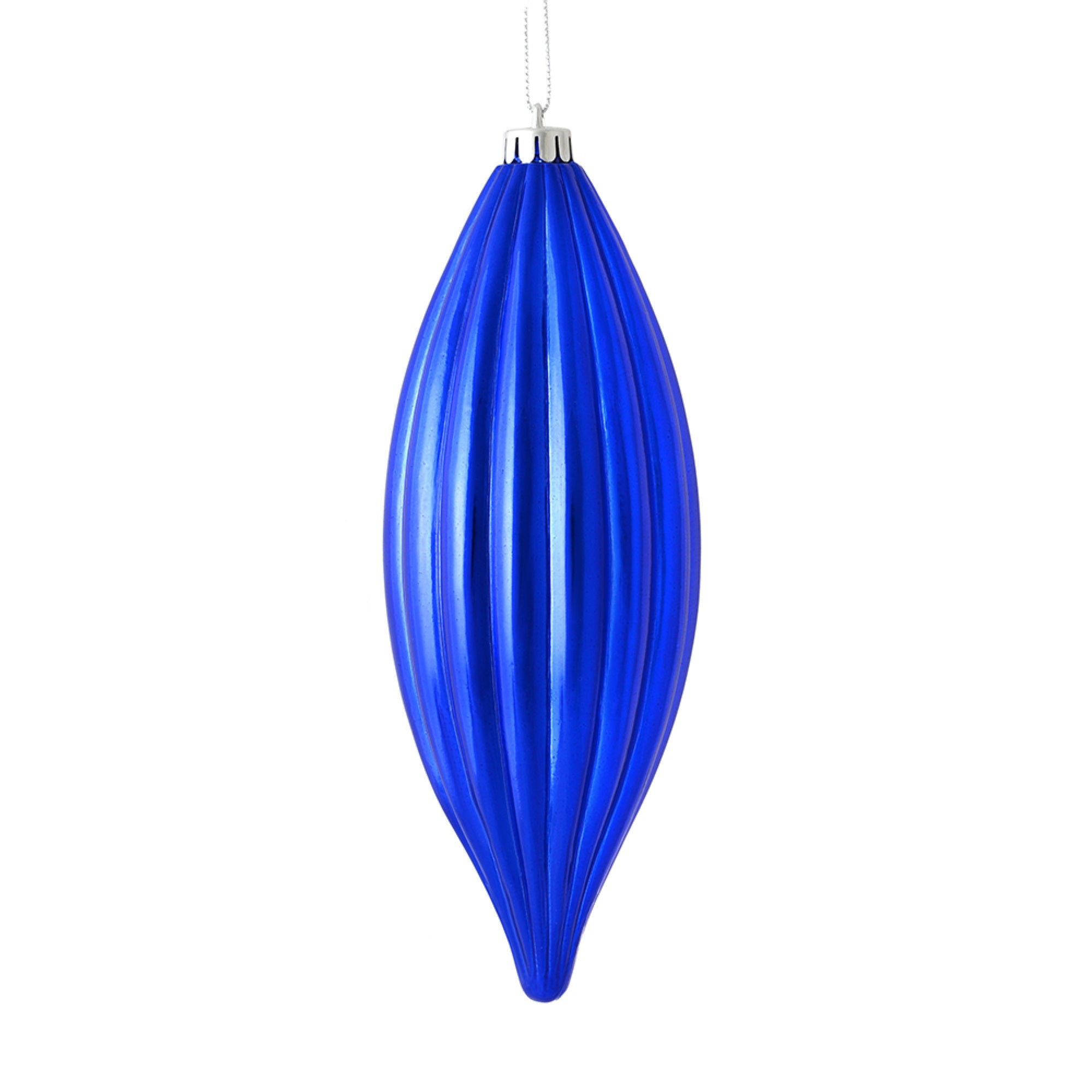 8” Cobalt Blue Shiny Line Finial 4/Bag
