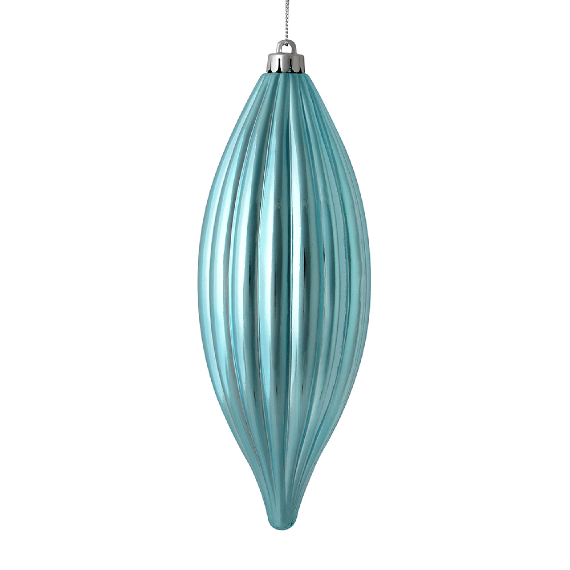 8” Baby Blue Shiny Line Finial 4/Bag