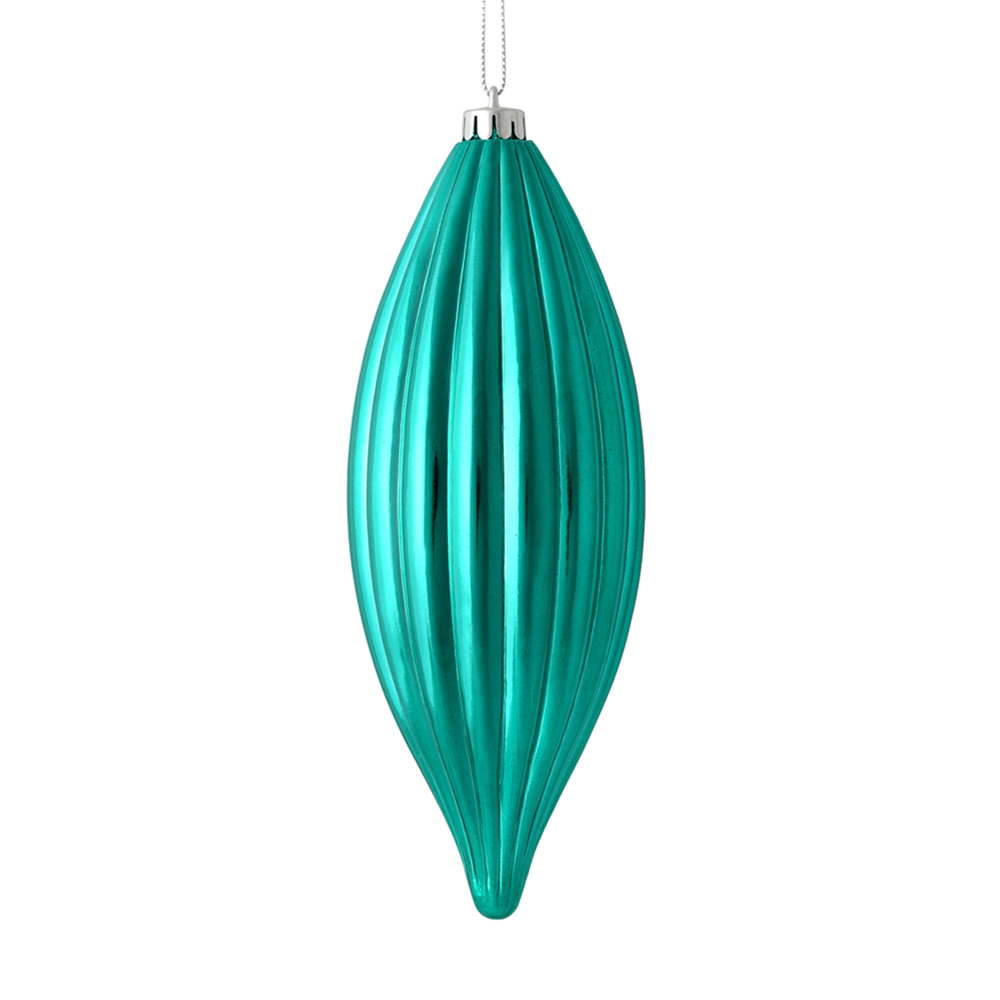 8” Teal Shiny Line Finial 4/Bag