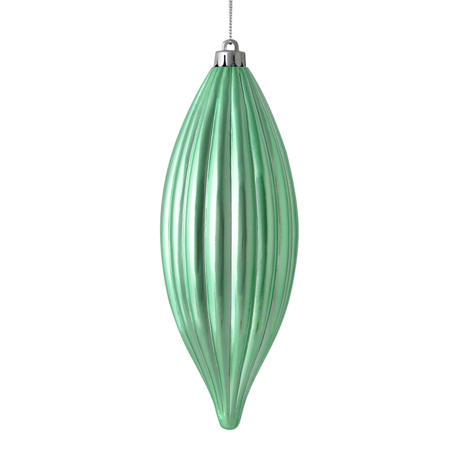 8” Seafoam Green Shiny Line Finial 4/Bag
