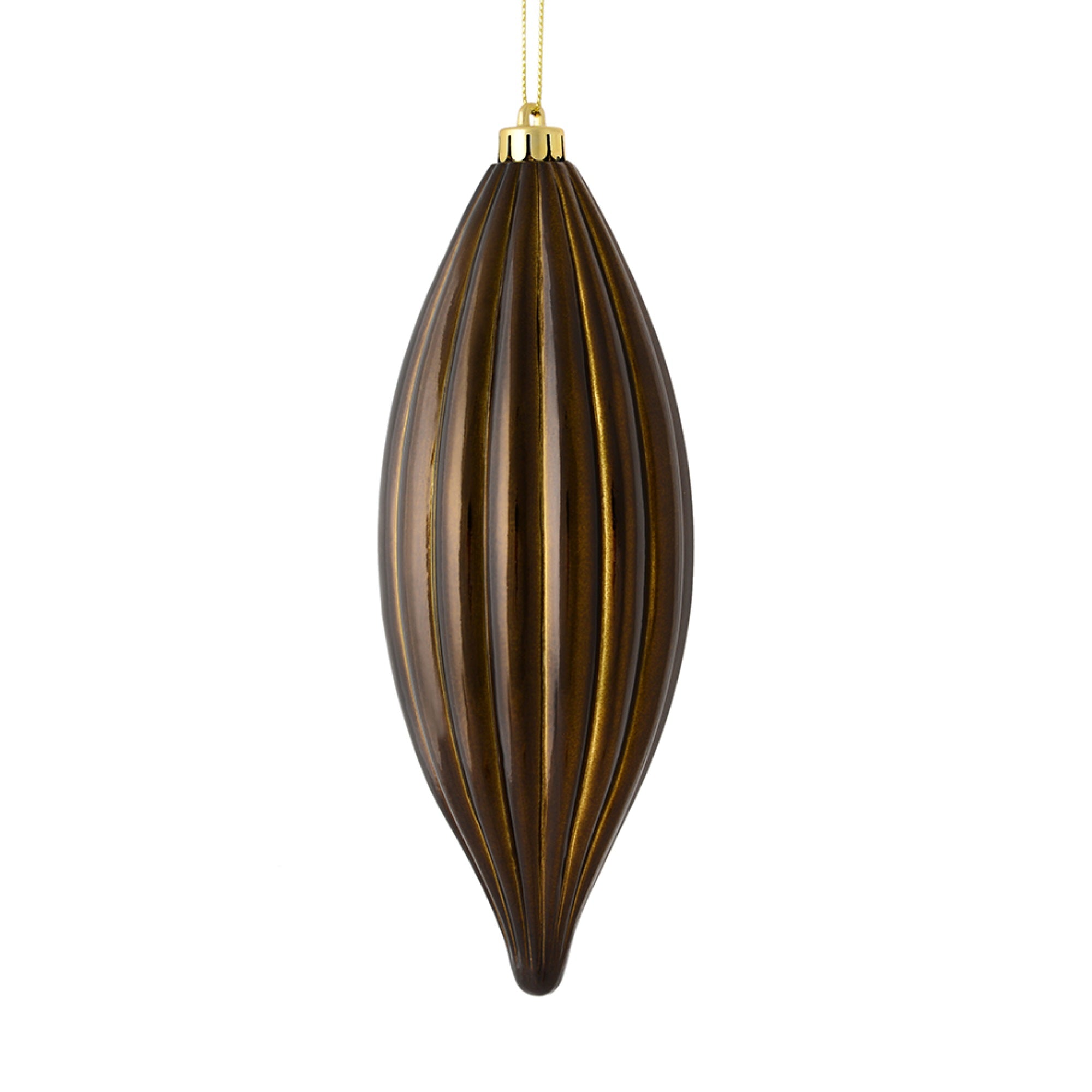 8” Chocolate Shiny Line Finial 4/Bag