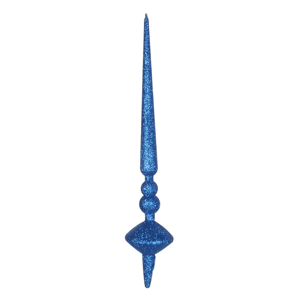 Vickerman 12” Blue Glitter Cupola Finial 3/Bag - M183302G