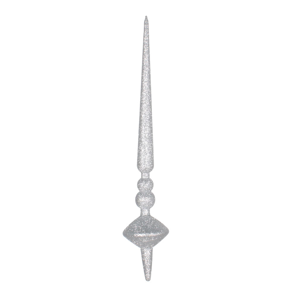 Vickerman 12” Silver Glitter Cupola Finial 3/Bag - M183307G