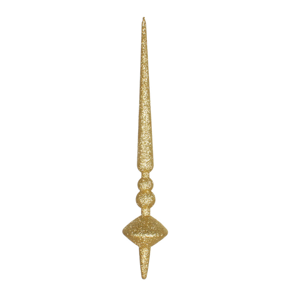 Vickerman 12” Gold Glitter Cupola Finial 3/Bag - M183308G
