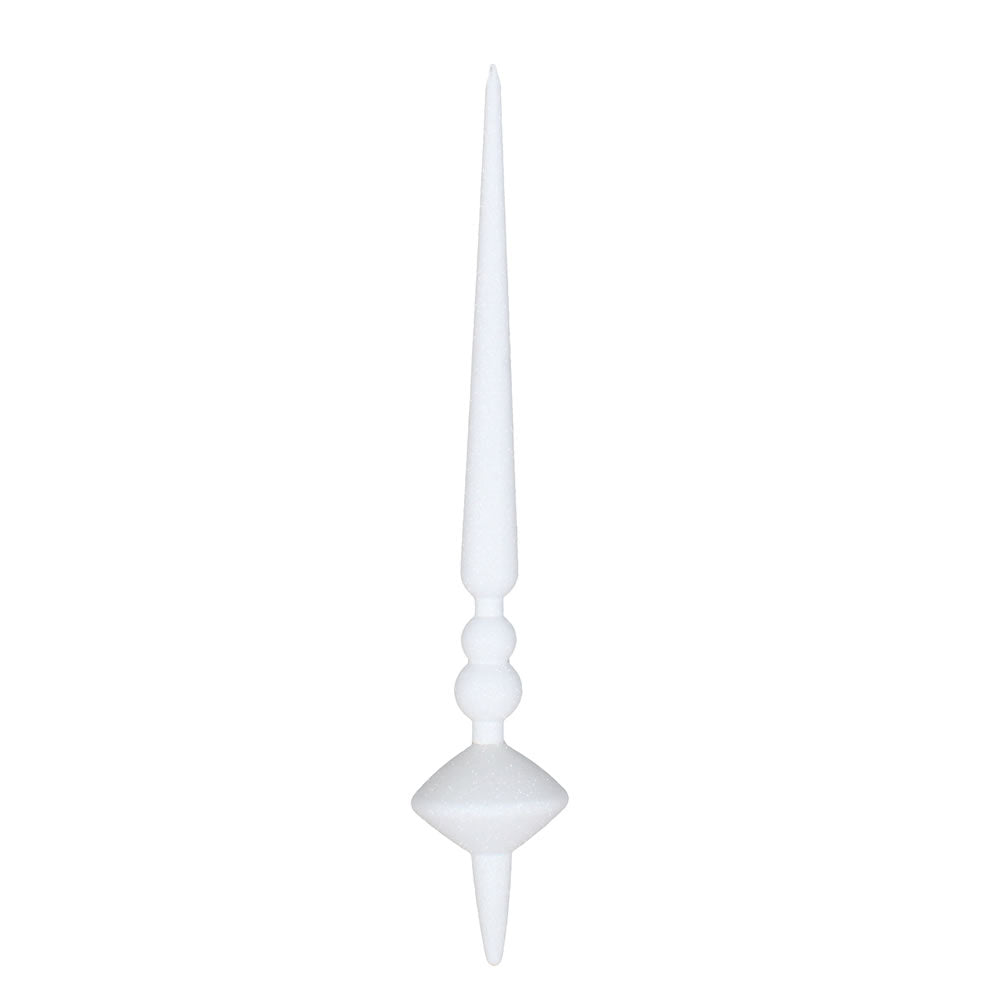 Vickerman 12” White Glitter Cupola Finial 3/Bag - M183311G