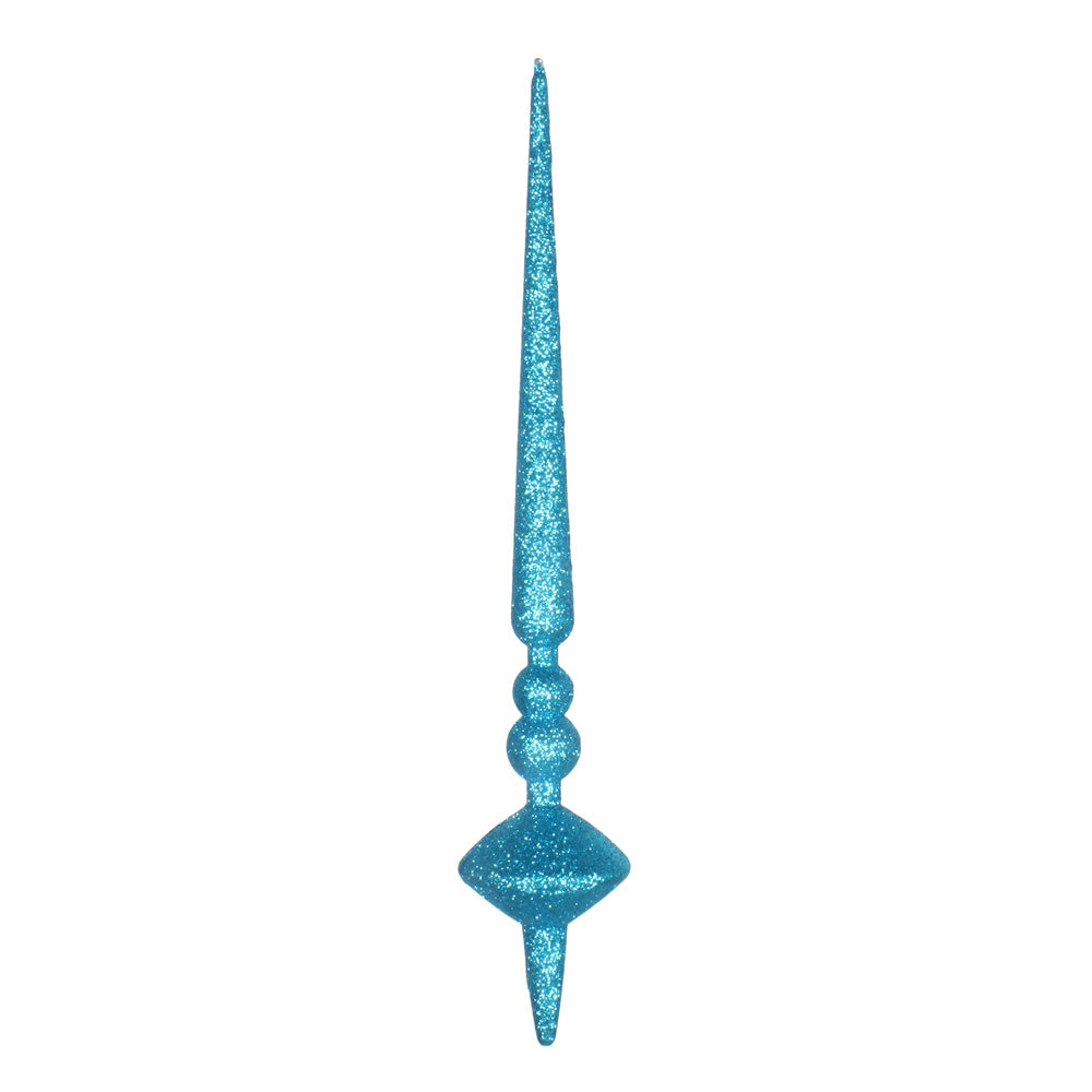 Vickerman 12” Turquoise Glitter Cupola Finial 3/Ba - M183312G