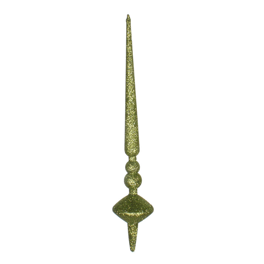 Vickerman 12” Olive Glitter Cupola Finial 3/Bag - M183314G