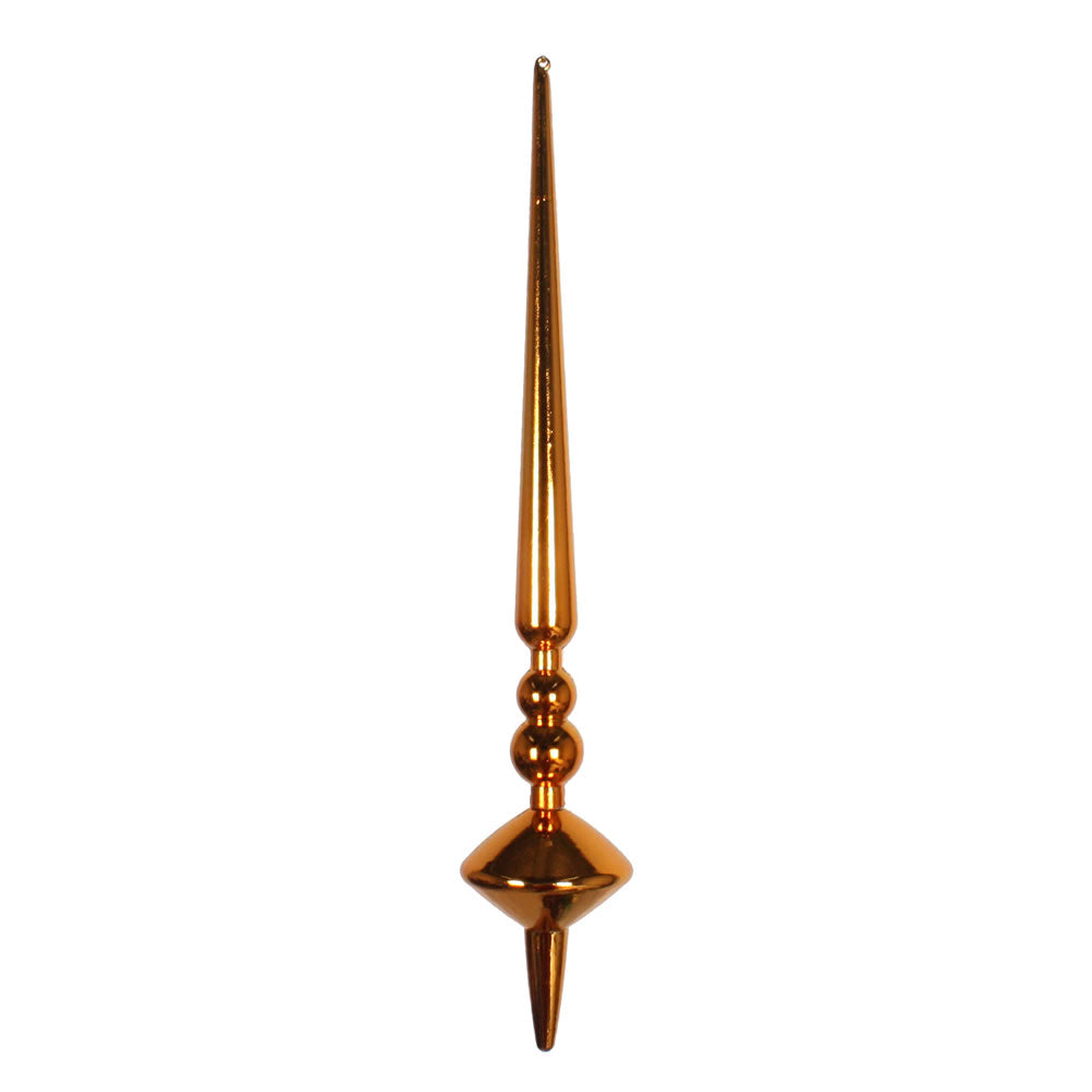 Vickerman 12” Burnish Orange Shiny Cupola Finial 3 - M183318S
