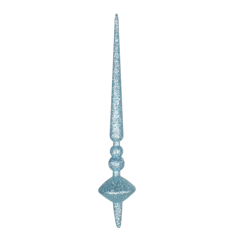 Vickerman 12” Baby Blue Glitter Cupola Finial 3/Ba - M183332G
