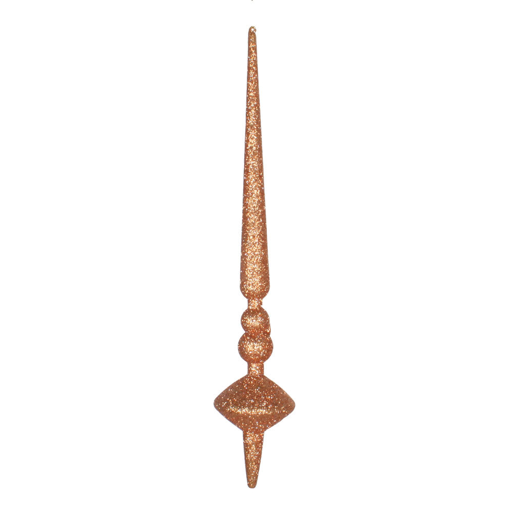 Vickerman 12” Rose Gold Glitter Cupola Finial 3/Ba - M183358G