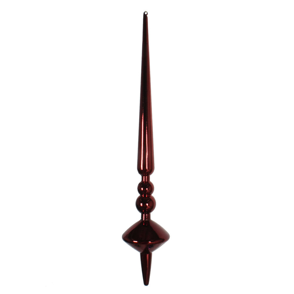 Vickerman 12” Burgundy Shiny Cupola Finial 3/Bag - M183365S