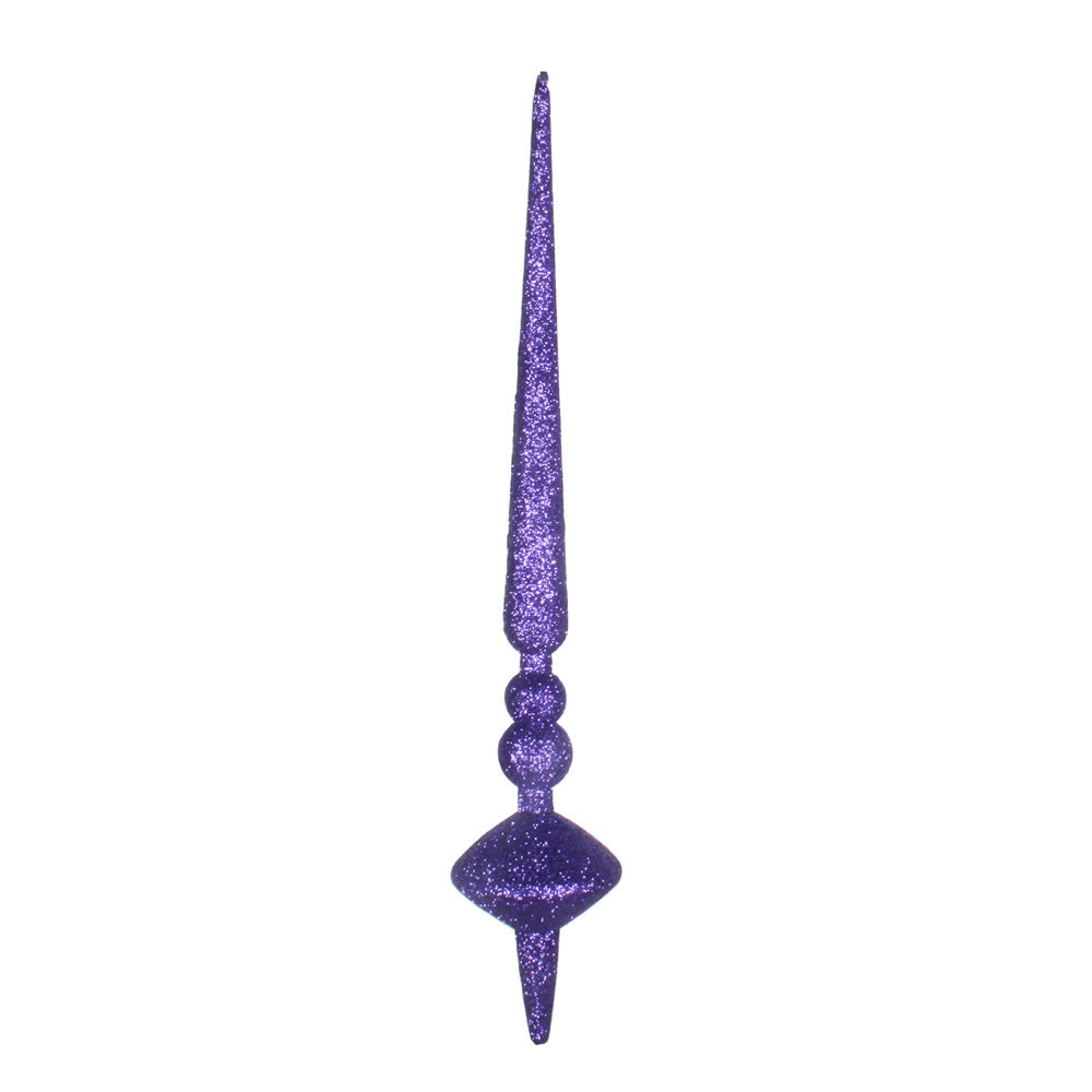 Vickerman 12” Purple Glitter Cupola Finial 3/Bag - M183366G