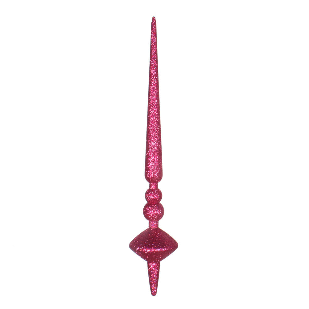 Vickerman 12” Fuchsia Glitter Cupola Finial 3/Bag - M183370G