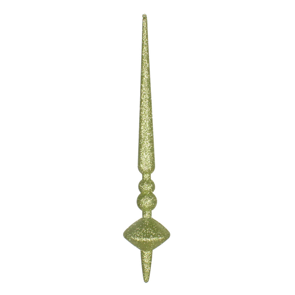 Vickerman 12” Lime Glitter Cupola Finial 3/Bag - M183373G