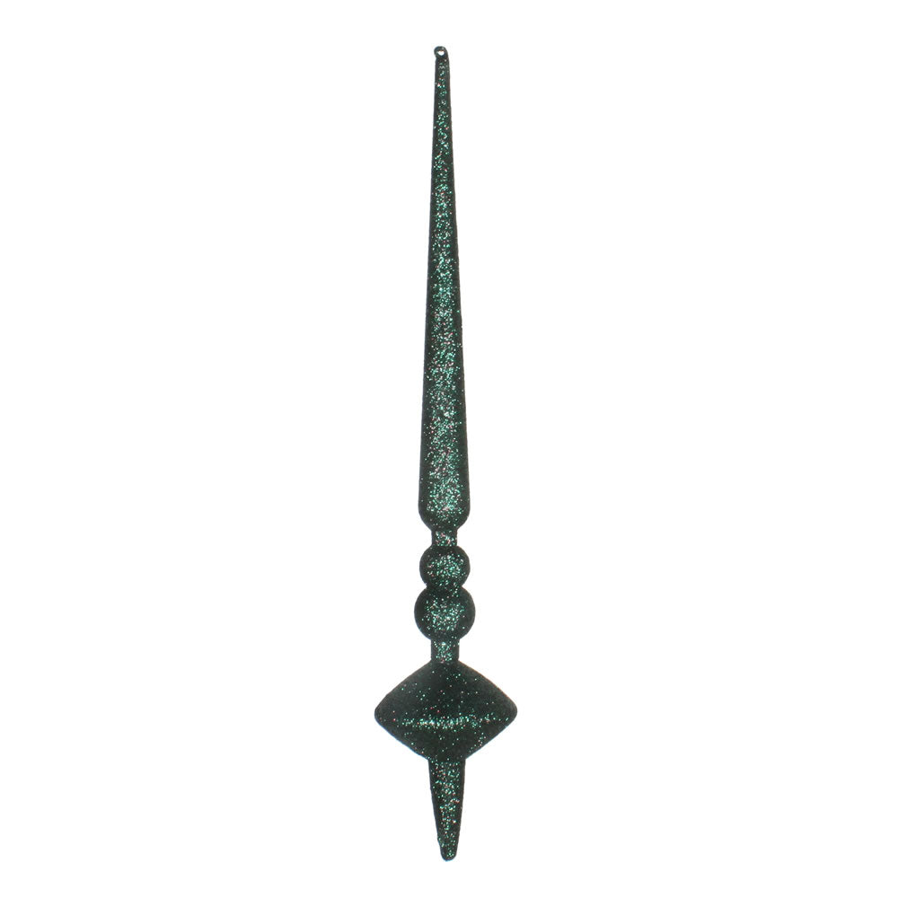 Vickerman 12” Midnt Grn Glitter Cupola Finial 3/B - M183374G
