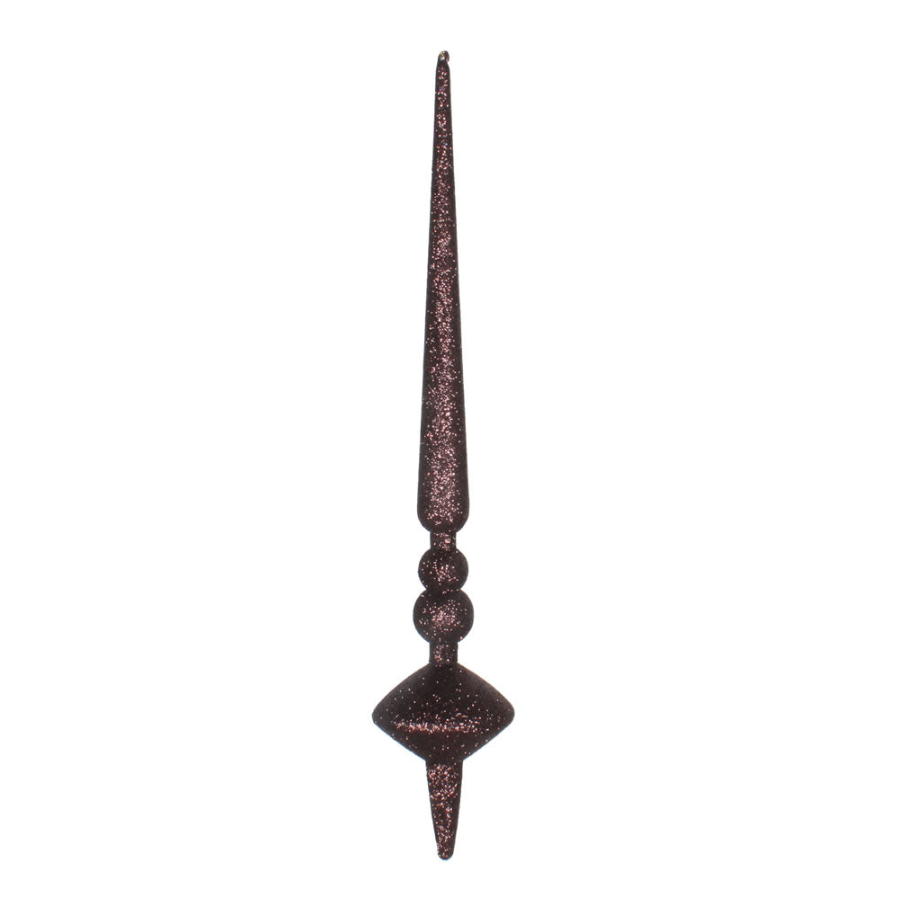 Vickerman 12” Chocolate Glitter Cupola Finial 3/Ba - M183375G
