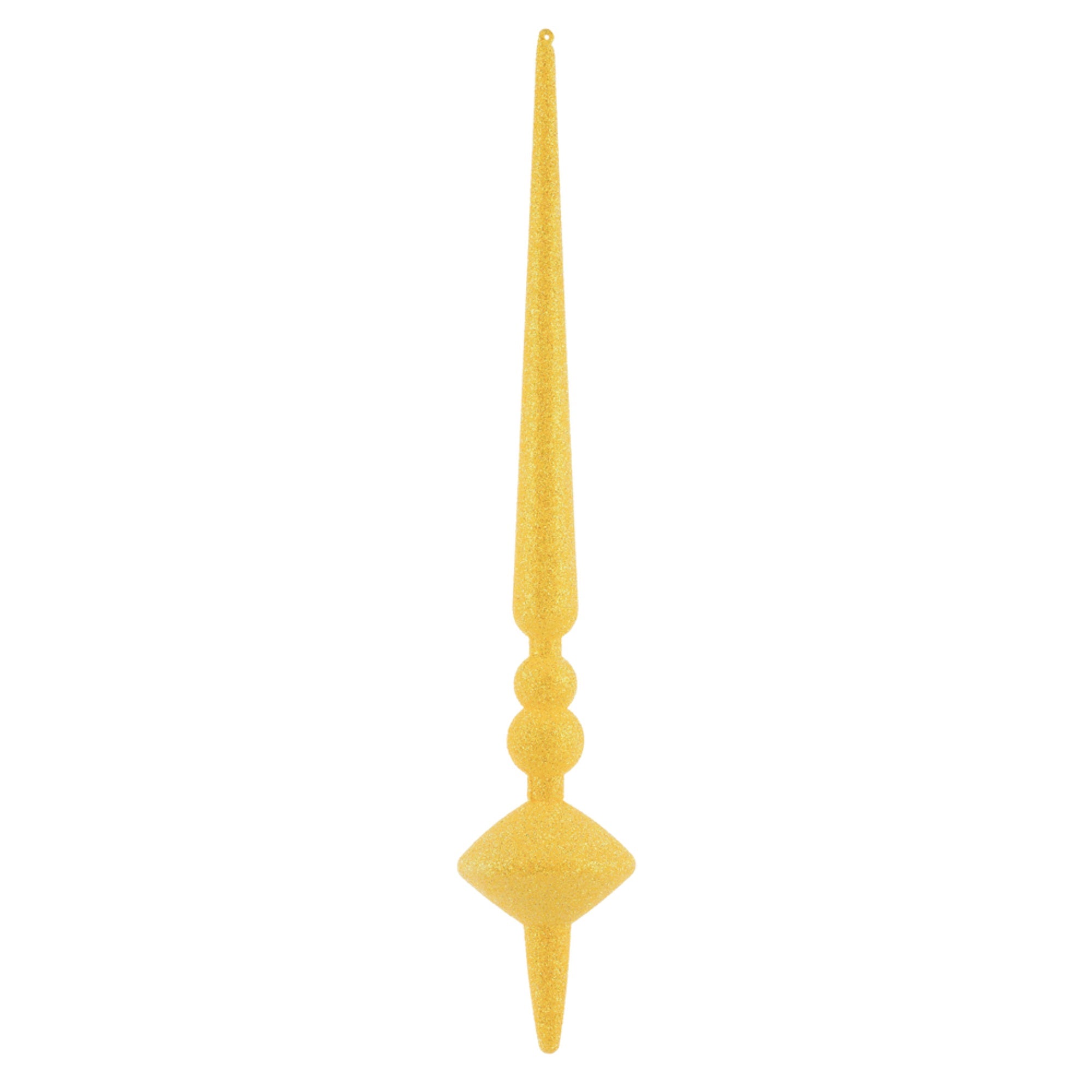12” Yellow Glitter Cupola Finial 3/Bag