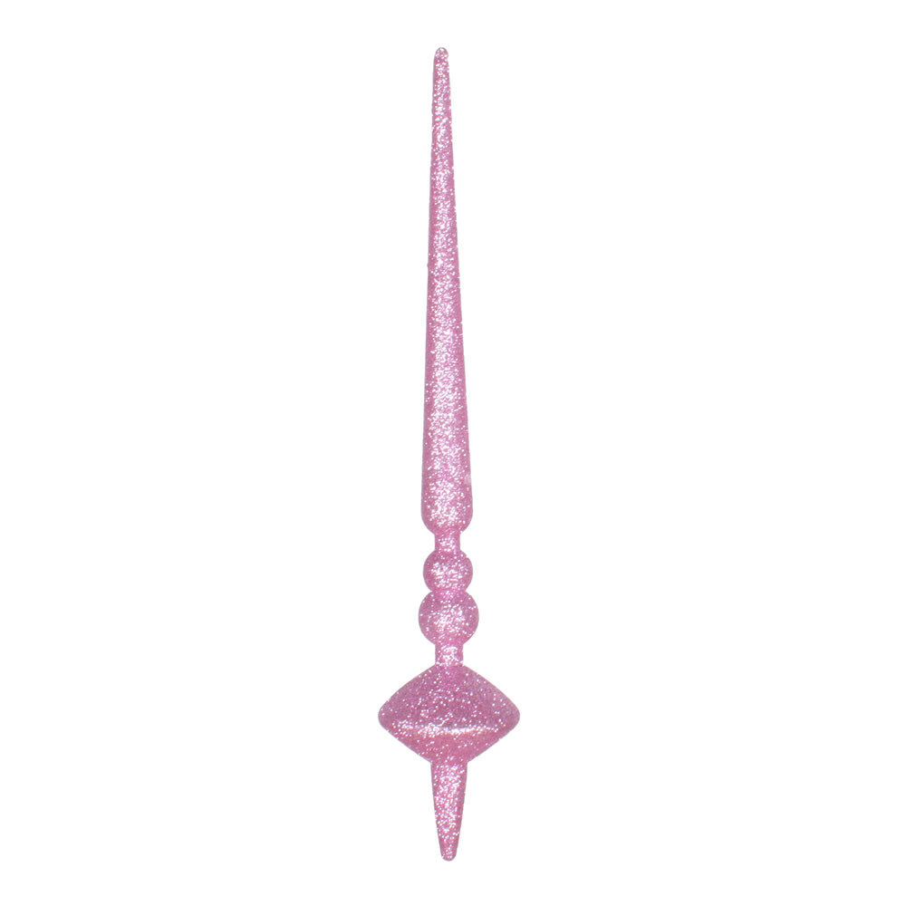 Vickerman 12” Pink Glitter Cupola Finial 3/Bag - M183379G