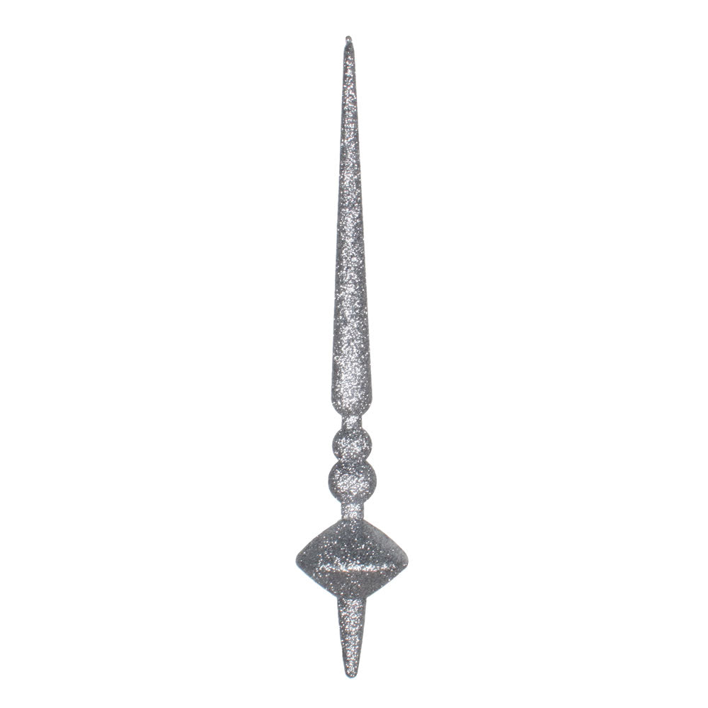 Vickerman 12” Pewter Glitter Cupola Finial 3/Bag - M183387G