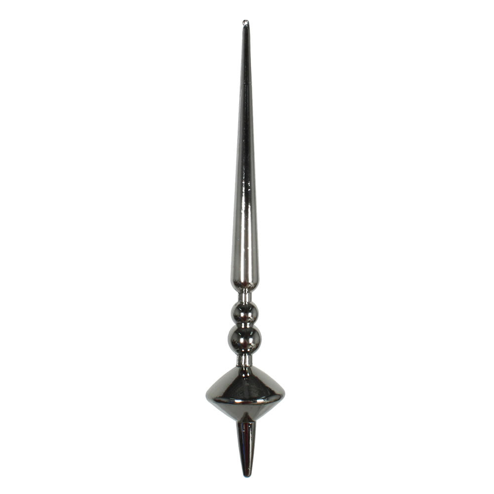 Vickerman 12” Pewter Shiny Cupola Finial 3/Bag - M183387S