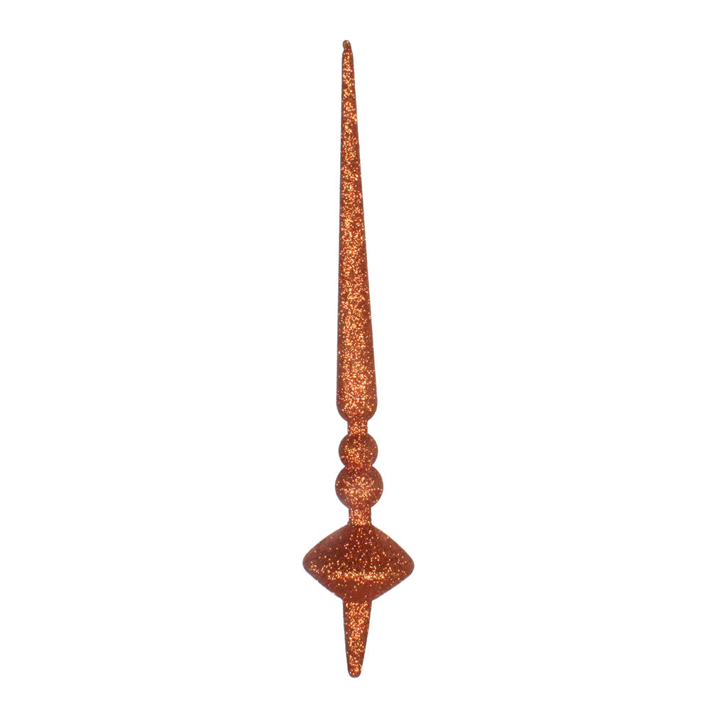 Vickerman 12” Copper Glitter Cupola Finial 3/Bag - M183388G
