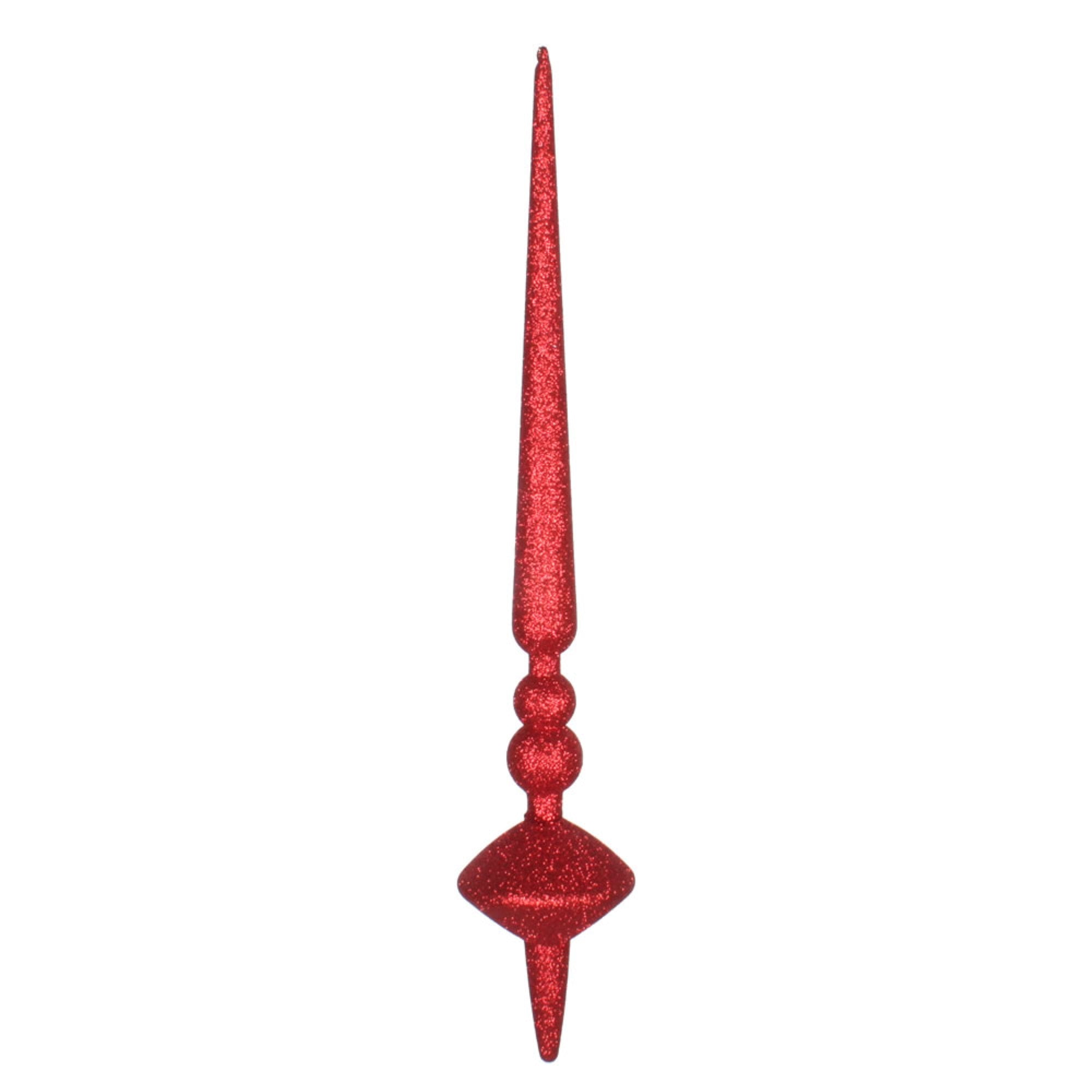 18” Red Glitter Cupola Finial 2/Bag