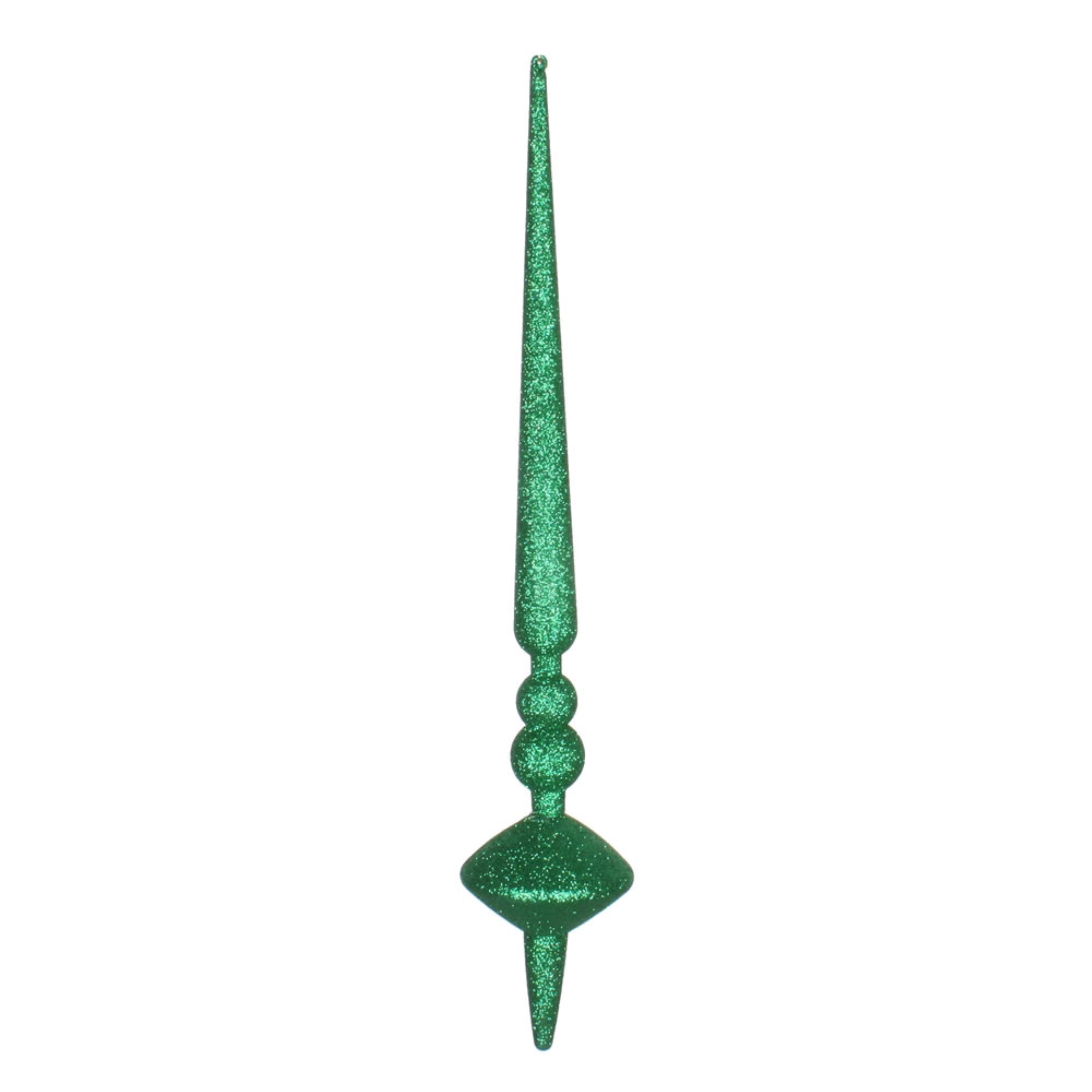 18” Green Glitter Cupola Finial 2/Bag