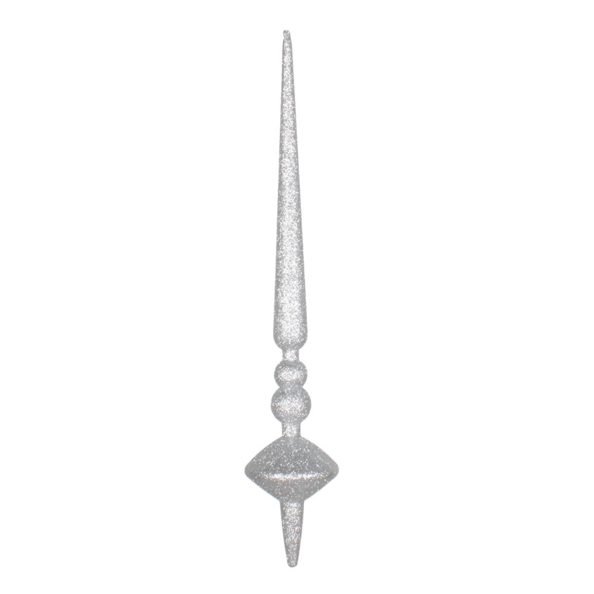 18” Silver Glitter Cupola Finial 2/Bag