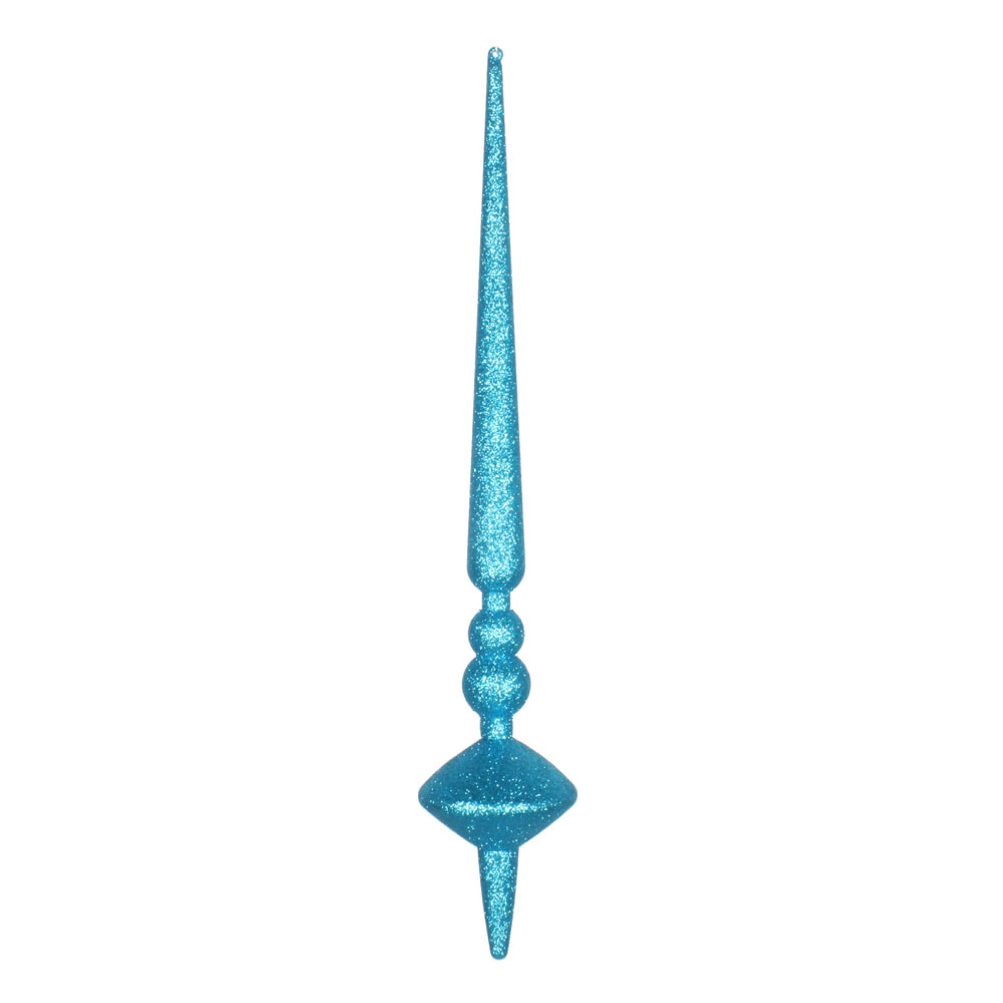 18” Turquoise Glitter Cupola Finial 2/Ba