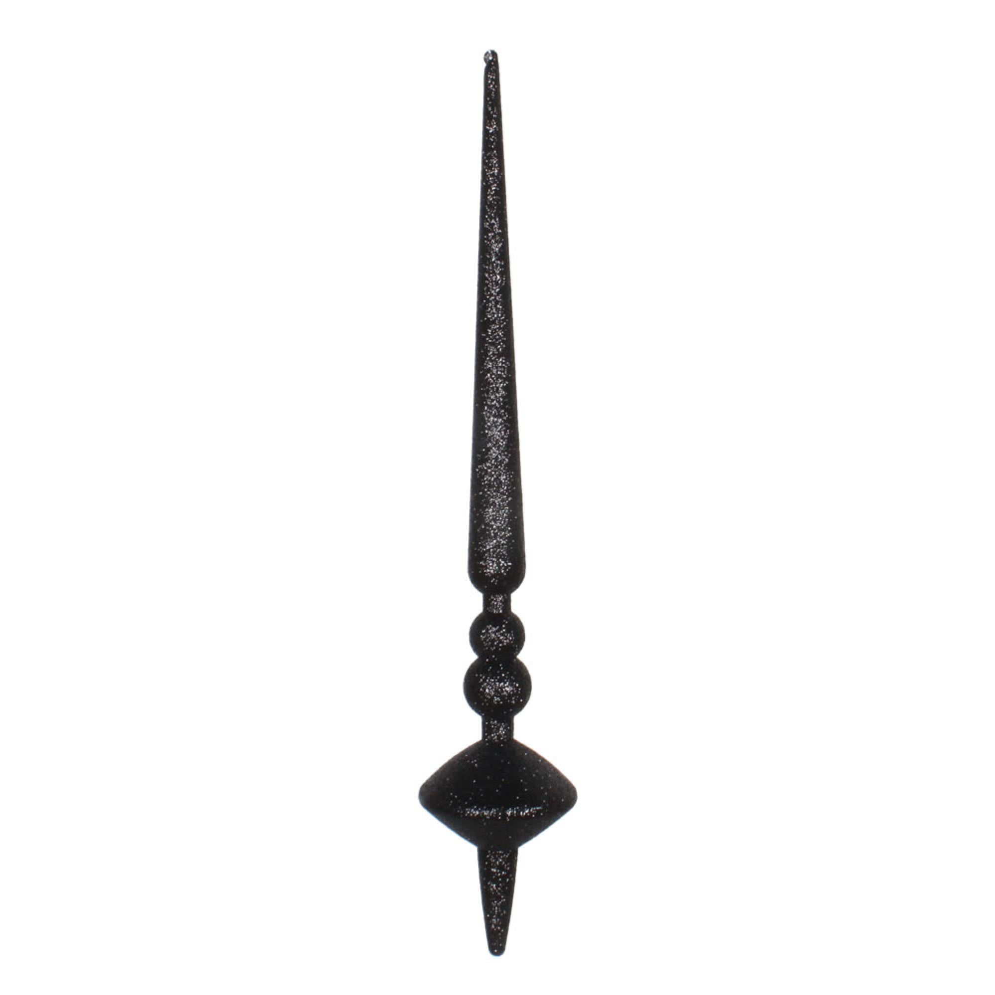 18” Black Glitter Cupola Finial 2/Bag