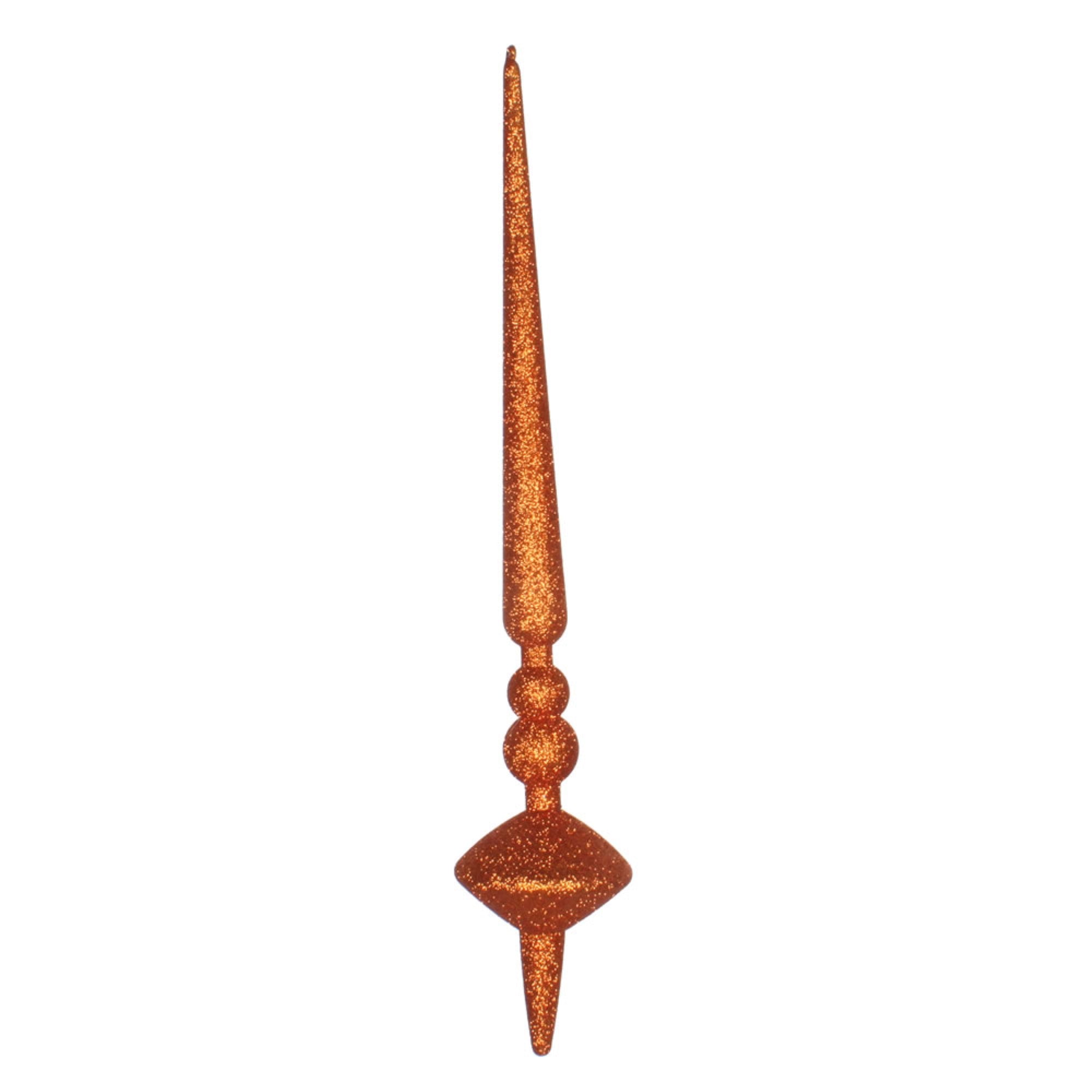 18” Burnish Orange Glitter Cupola Finial