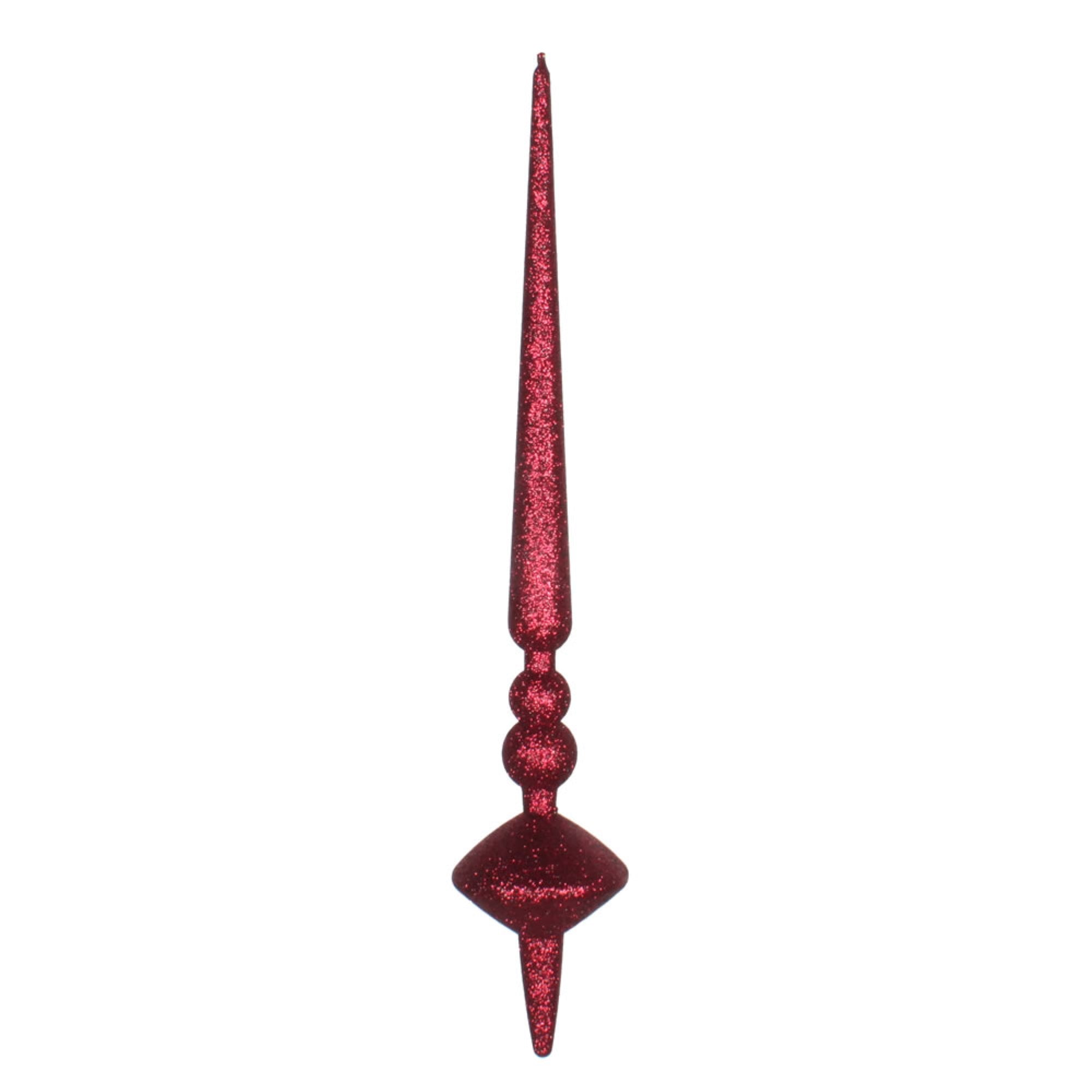 18” Wine Glitter Cupola Finial 2/Bag