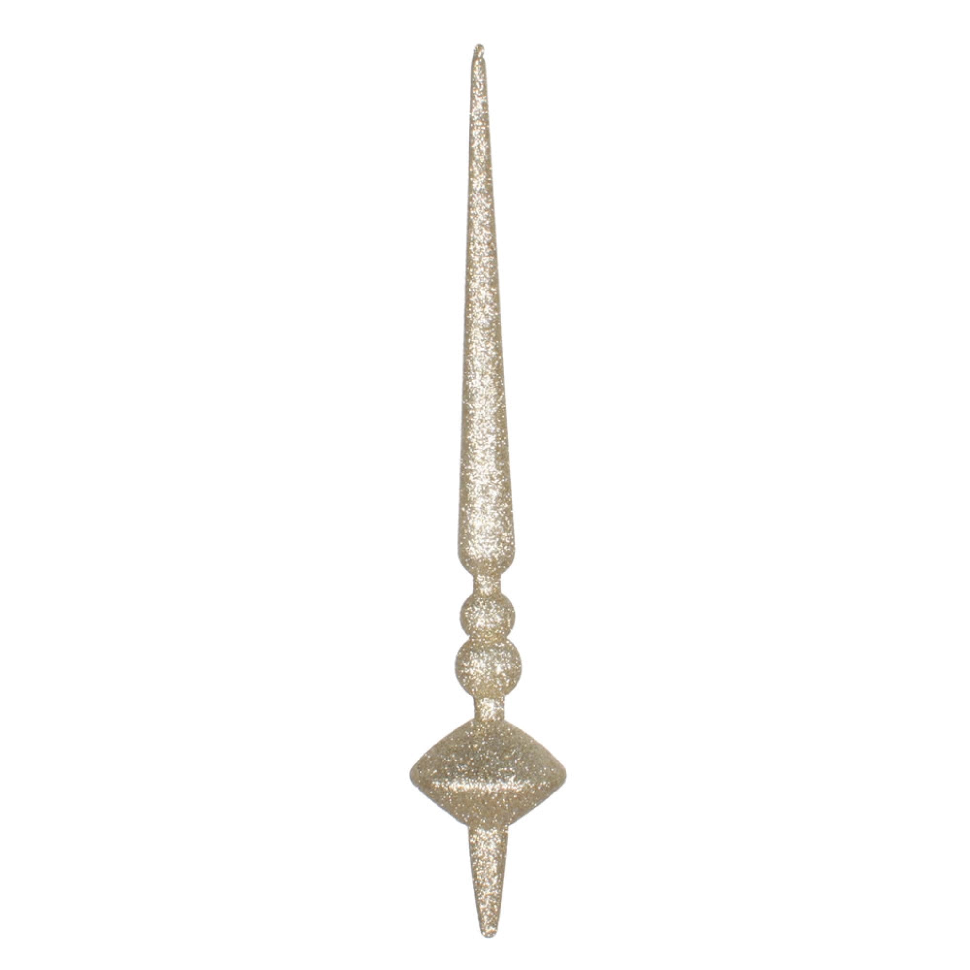 18” Champagne Glitter Cupola Finial 2/Ba