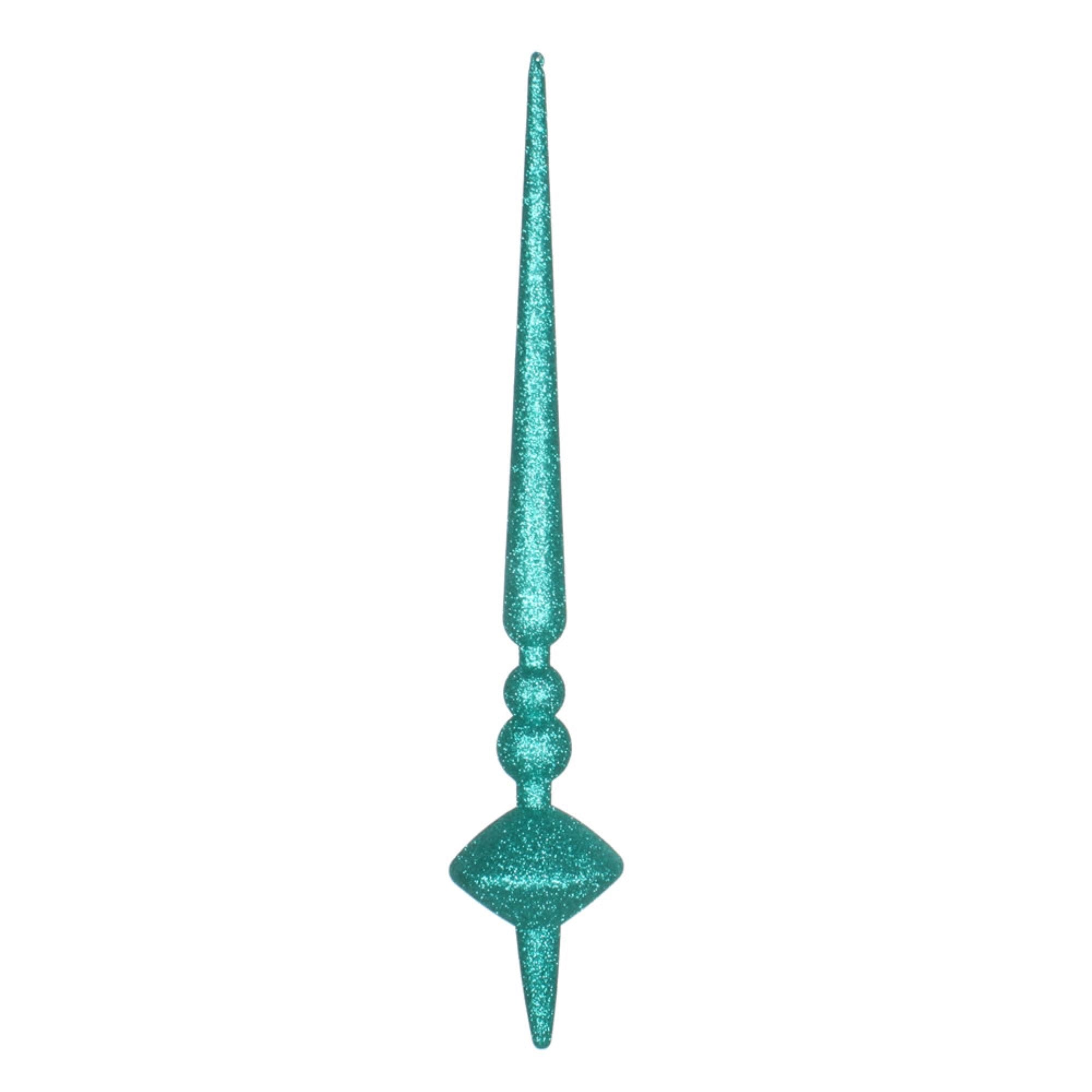 18” Teal Glitter Cupola Finial 2/Bag