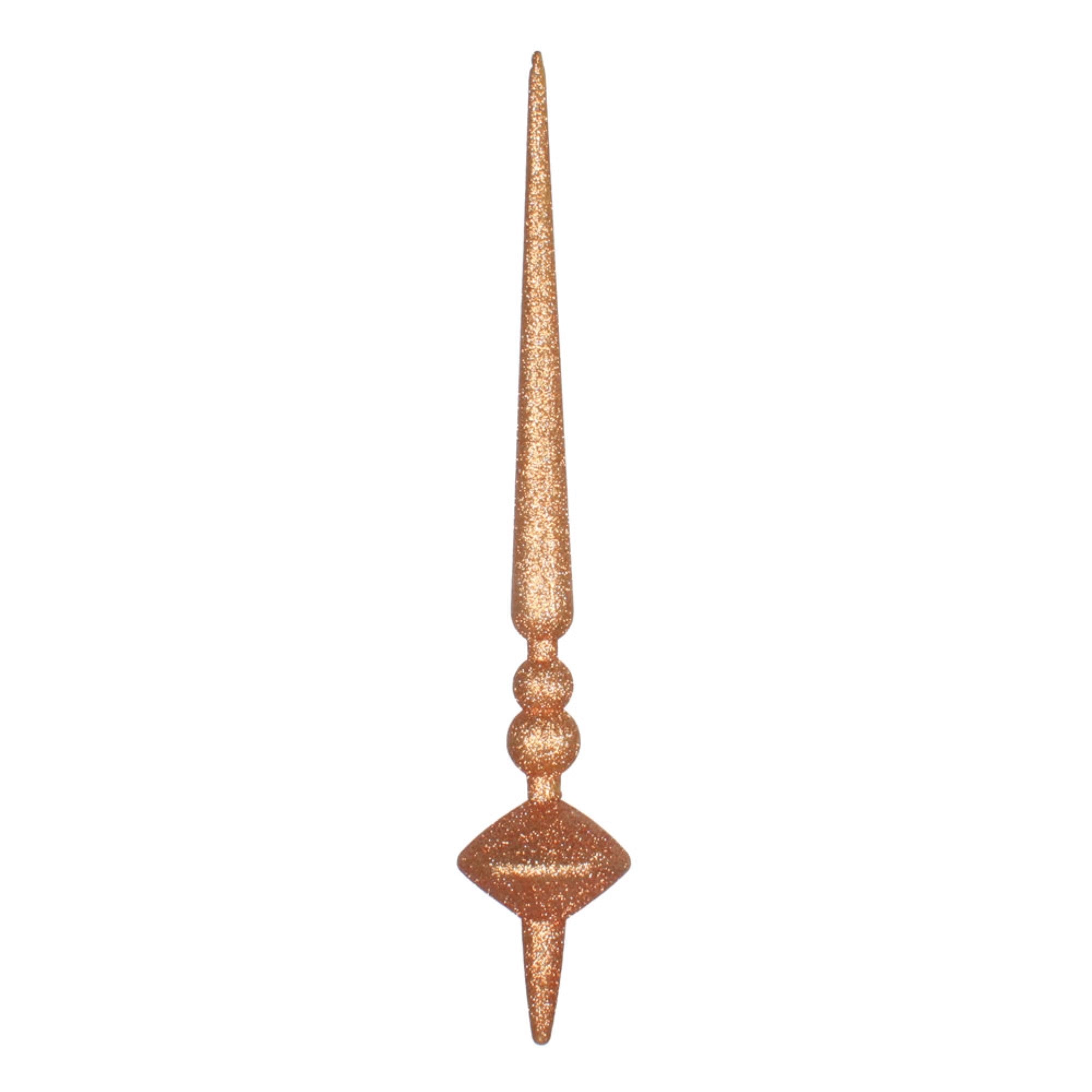 18” Rose Gold Glitter Cupola Finial 2/Ba