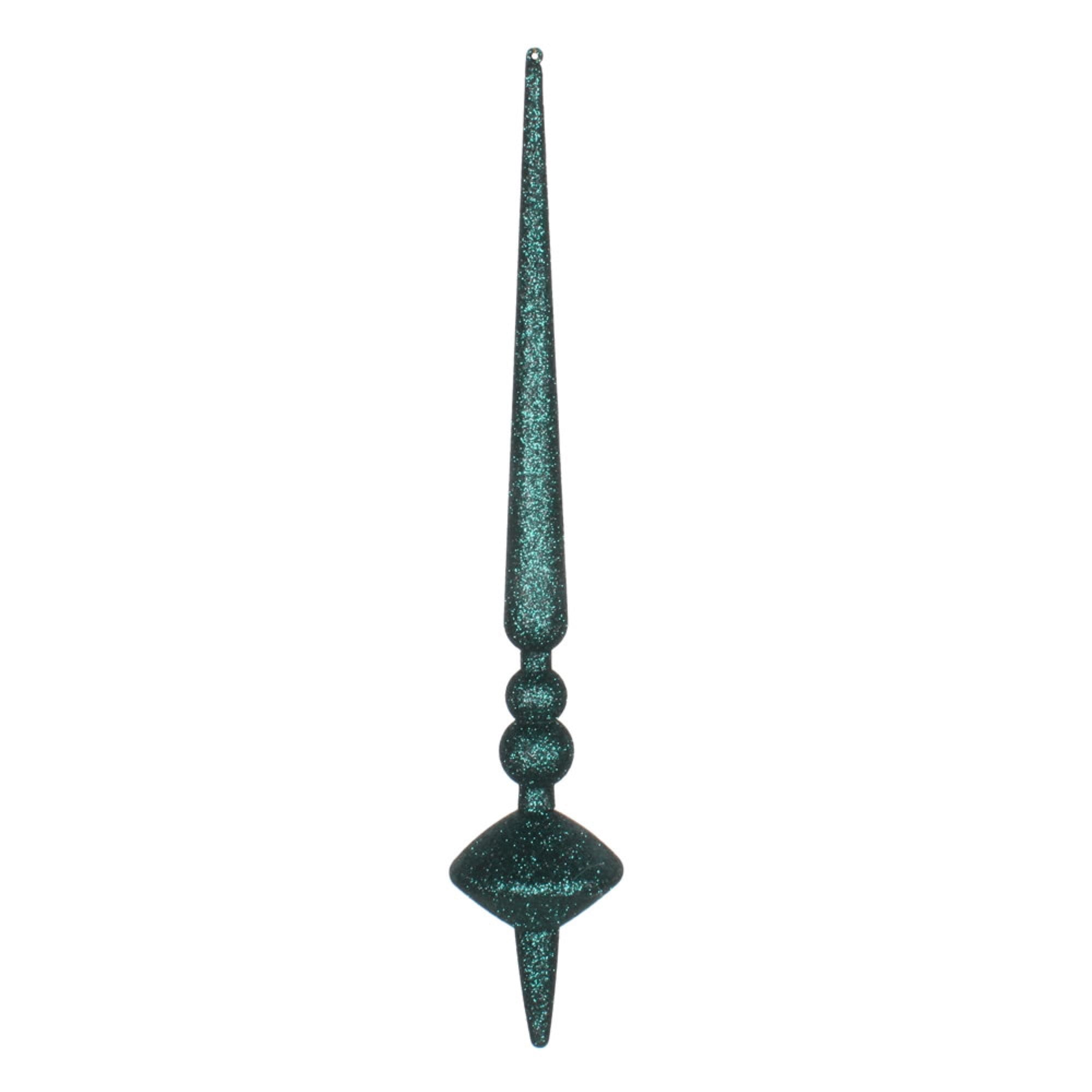 18” Sea Blue Glitter Cupola Finial 2/Bag