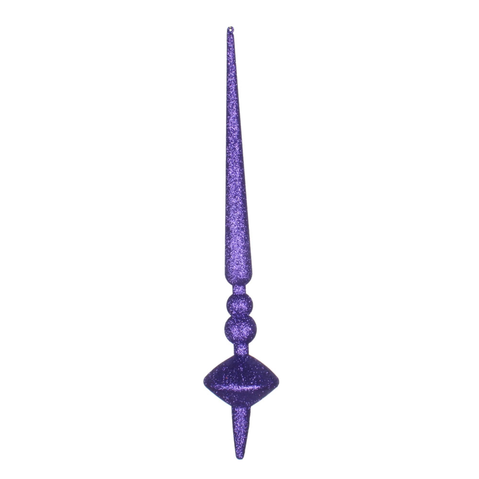 18” Purple Glitter Cupola Finial 2/Bag