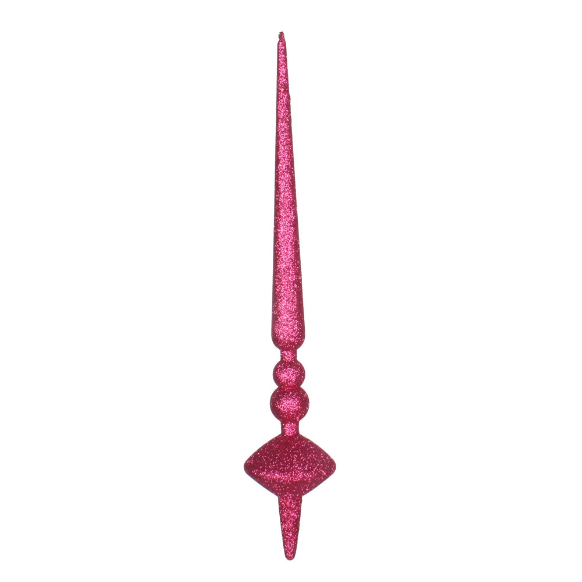 18” Fuchsia Glitter Cupola Finial 2/Bag