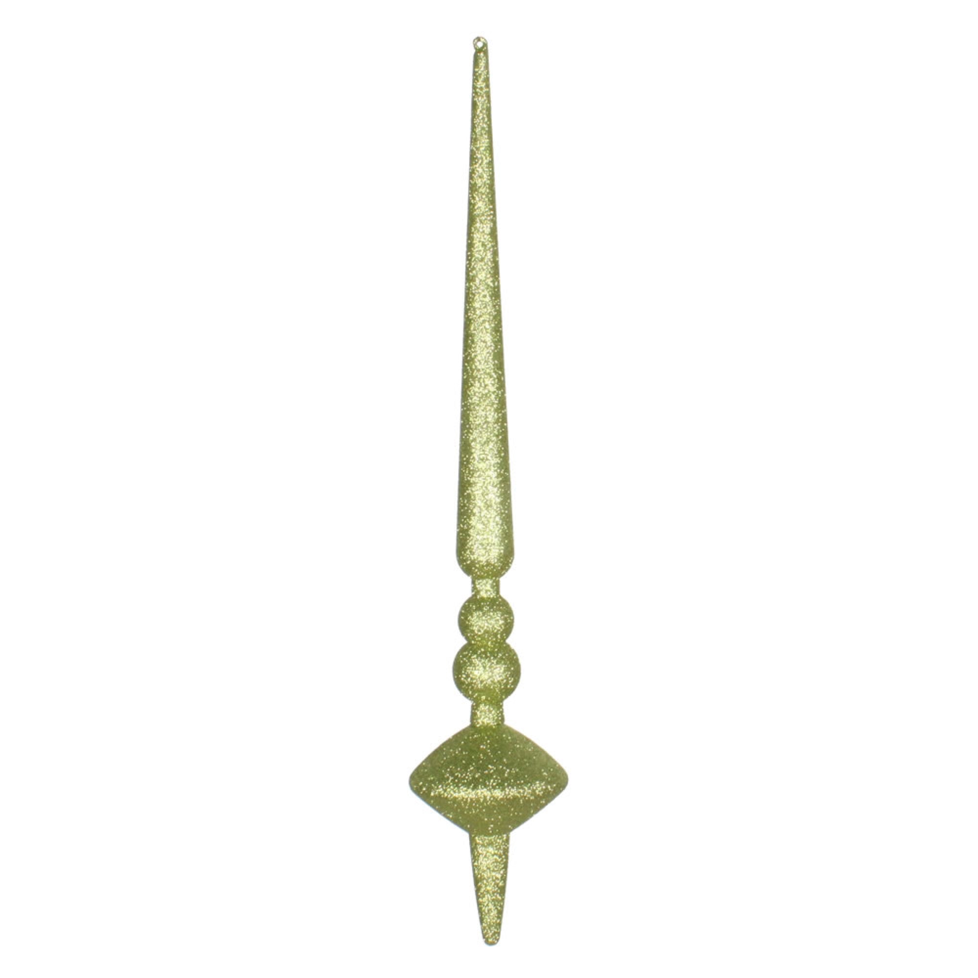18” Lime Glitter Cupola Finial 2/Bag