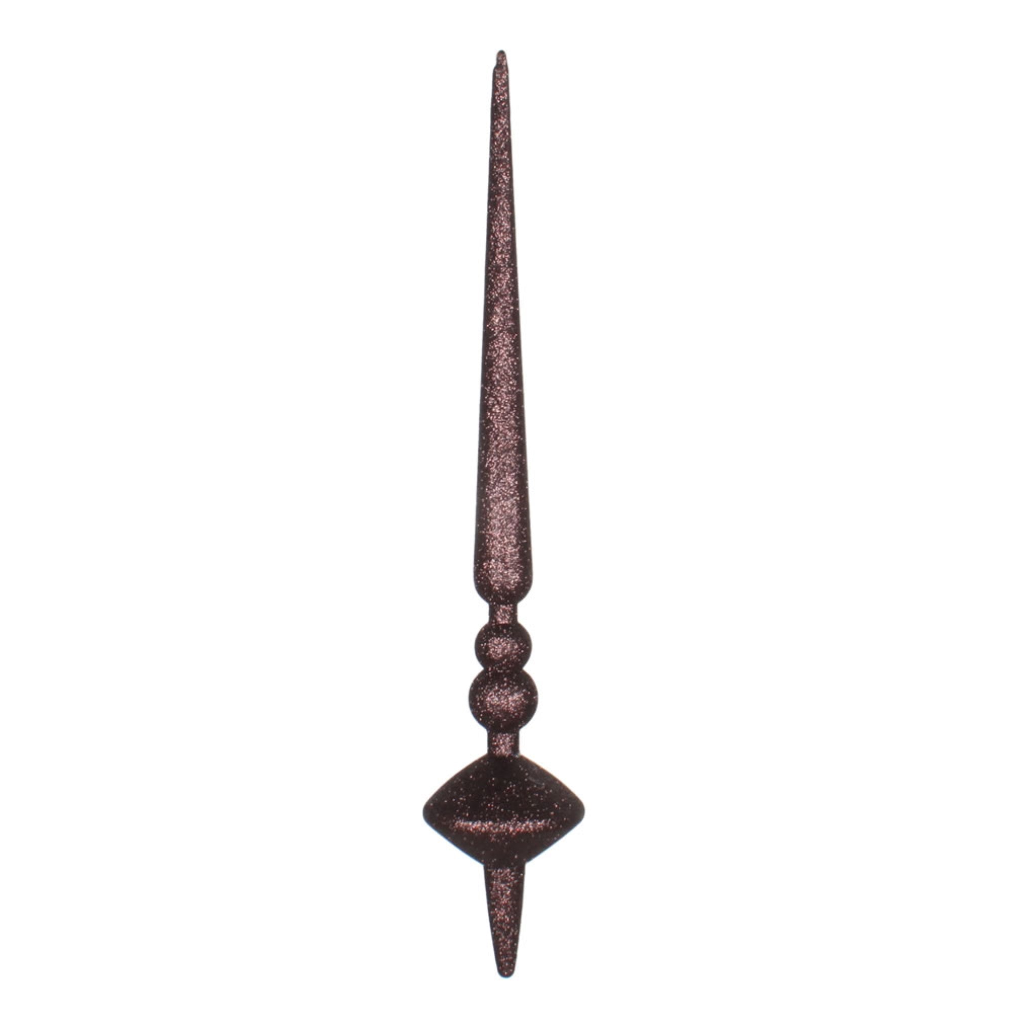 18” Chocolate Glitter Cupola Finial 2/Ba