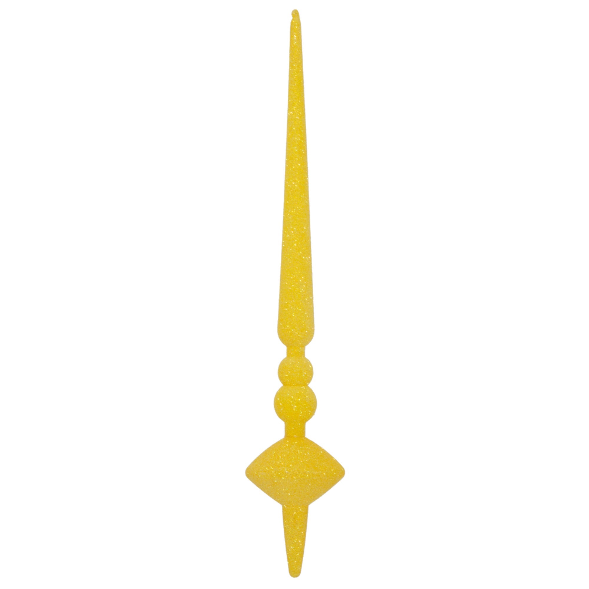 18” Yellow Glitter Cupola Finial 2/Bag