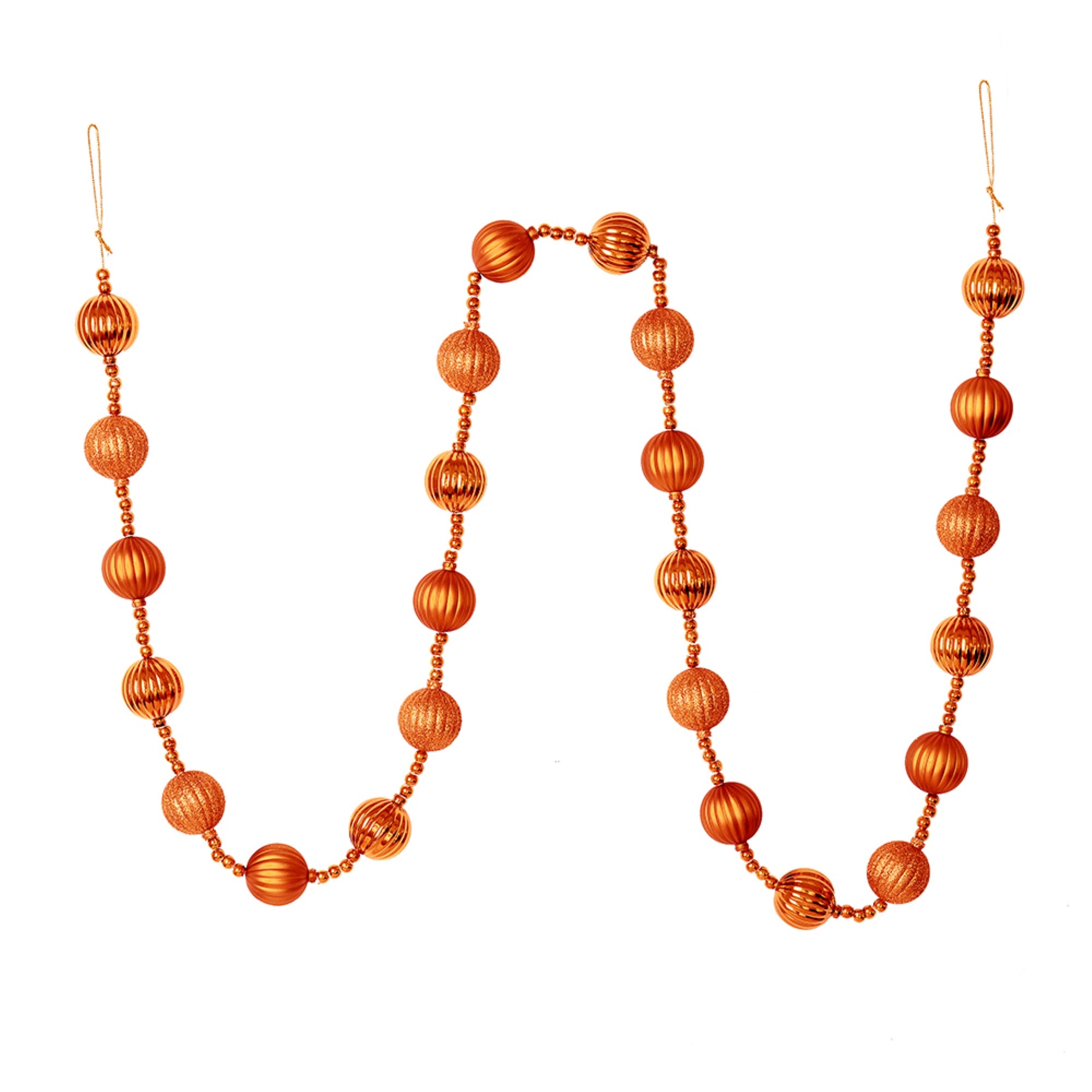 6' Brn Orange Stripe Ball Ornamnt Garlnd
