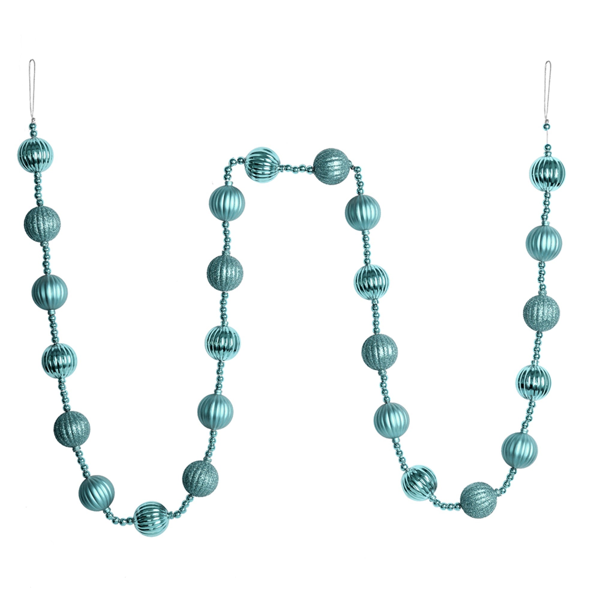 6' Baby Blue Stripe Ball Ornamnt Garland