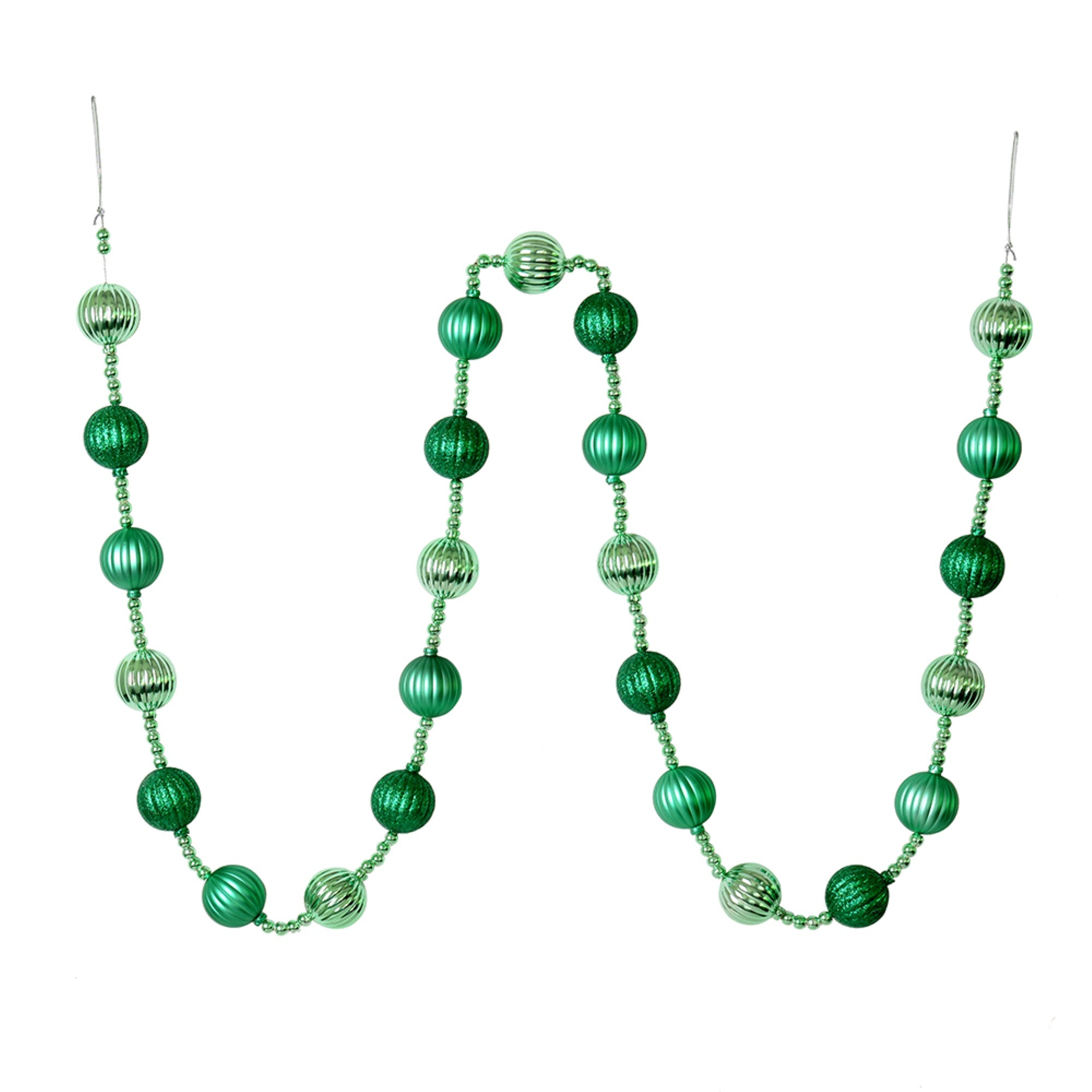 6' Seafm Green Stripe Ball Ornmnt Garlnd
