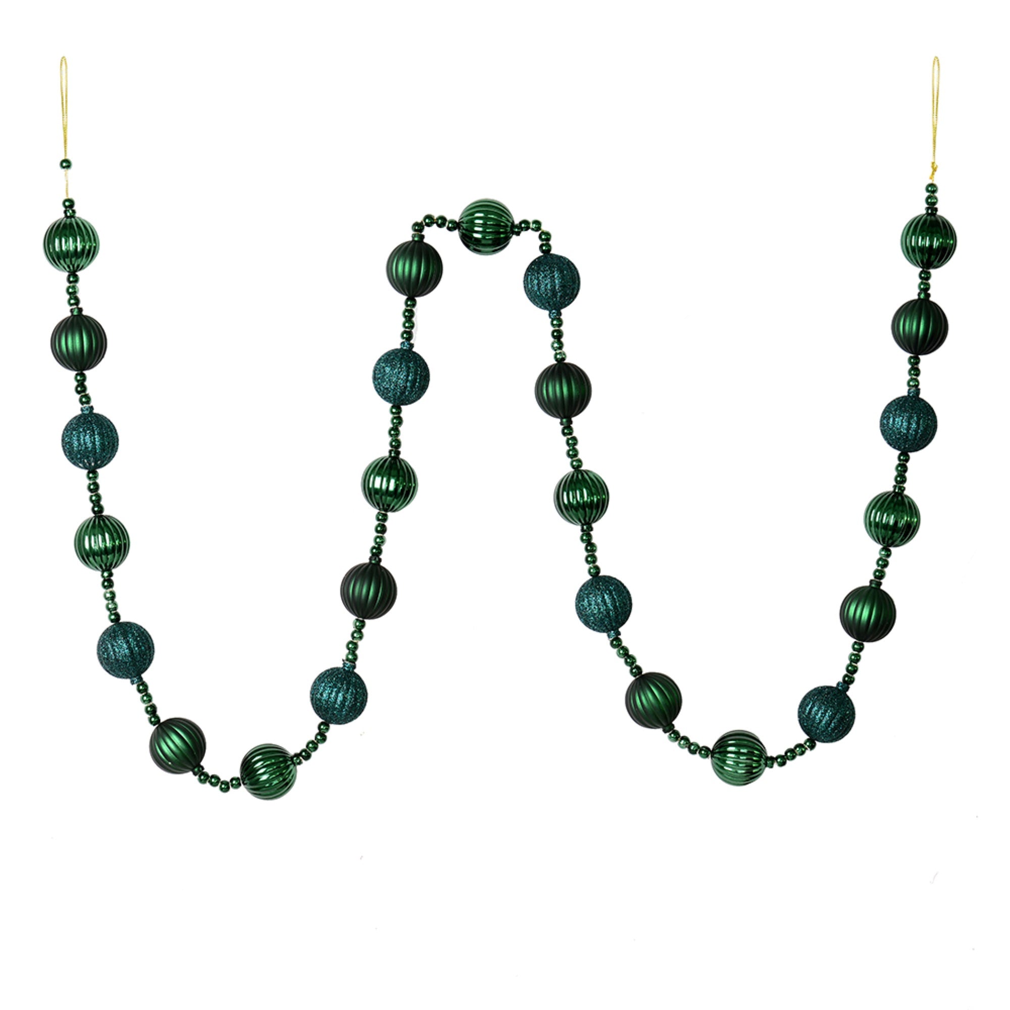 6' Sea Blue Stripe Ball Ornament Garland