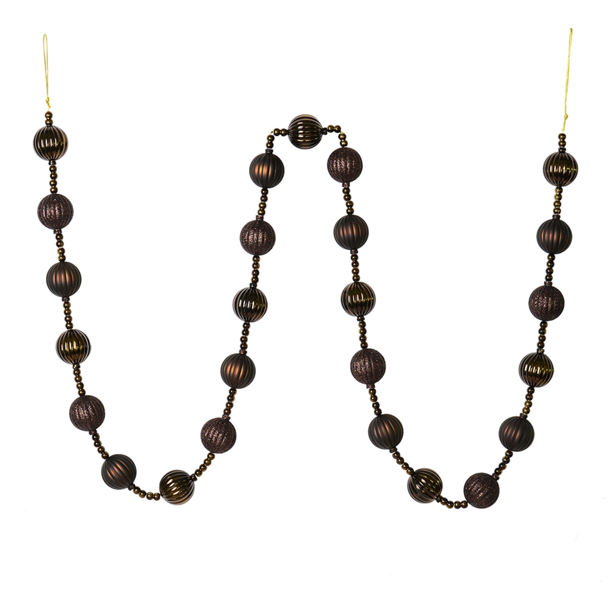 6' Chocolate Stripe Ball Ornamnt Garland