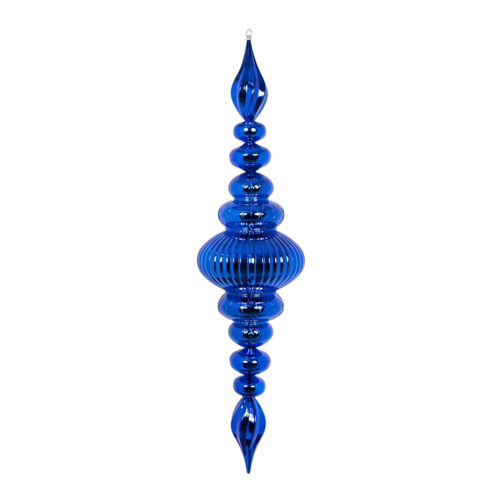 41” Blue Shiny Finial Ornament